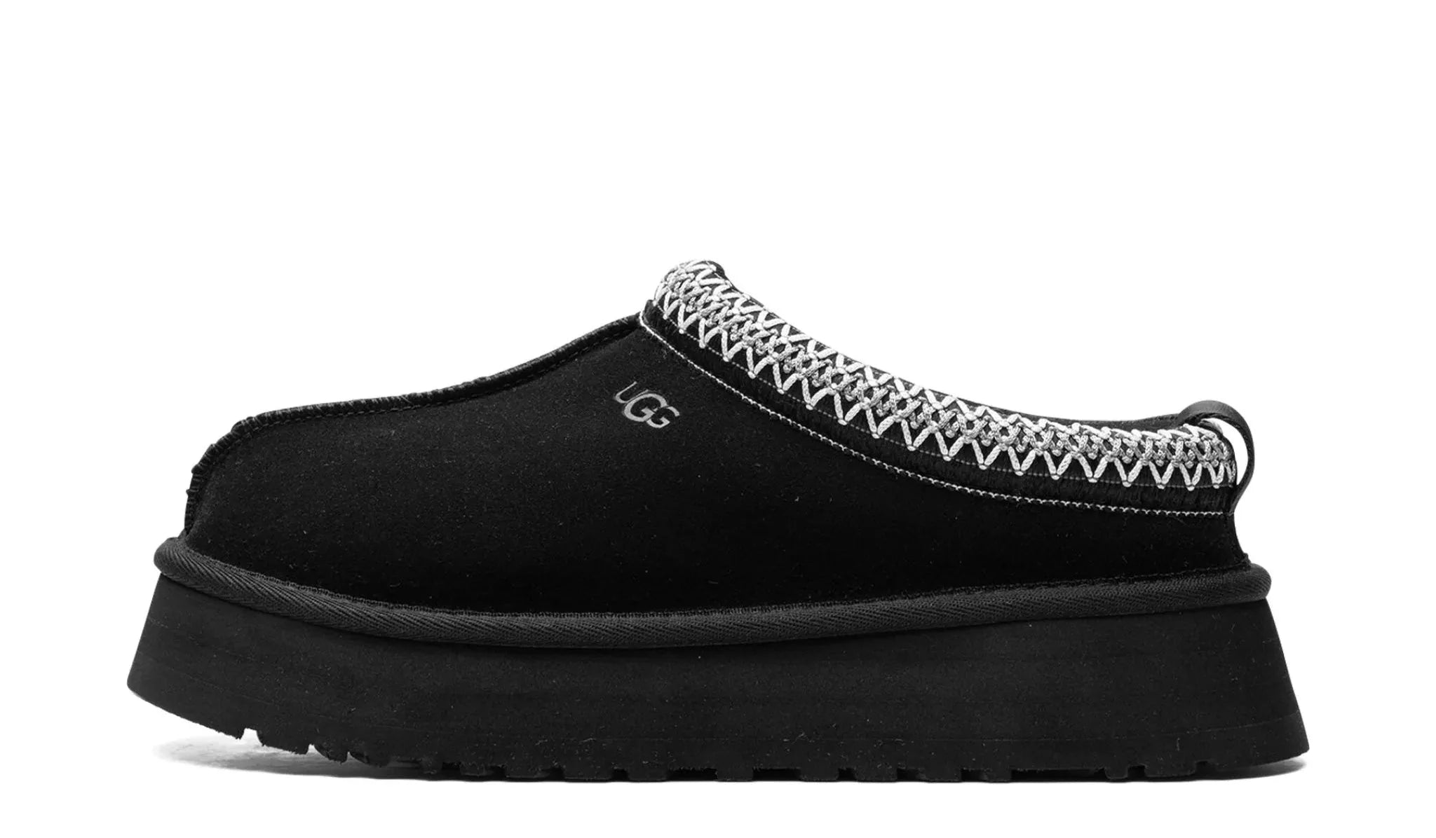 UGG Tazz Slipper “Black” – oldalnézet, fekete velúr felsőrész