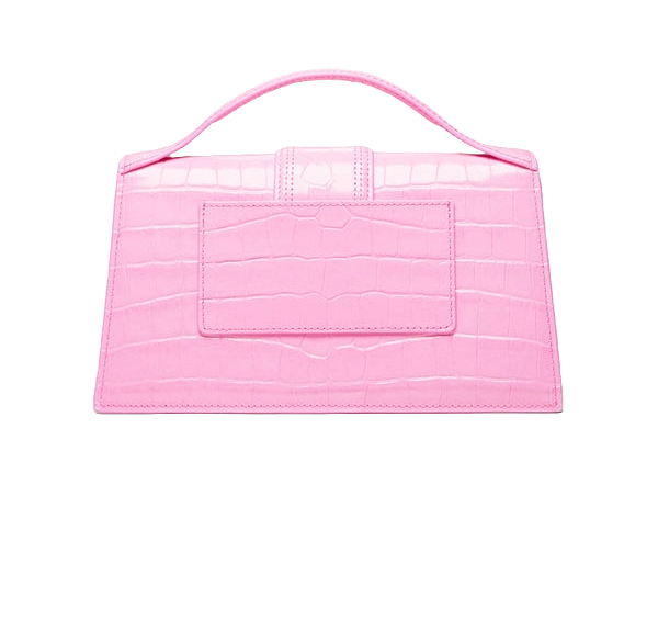 Jacquemus Le grand Bambino Crossbody Strap Handbag Croco Pink