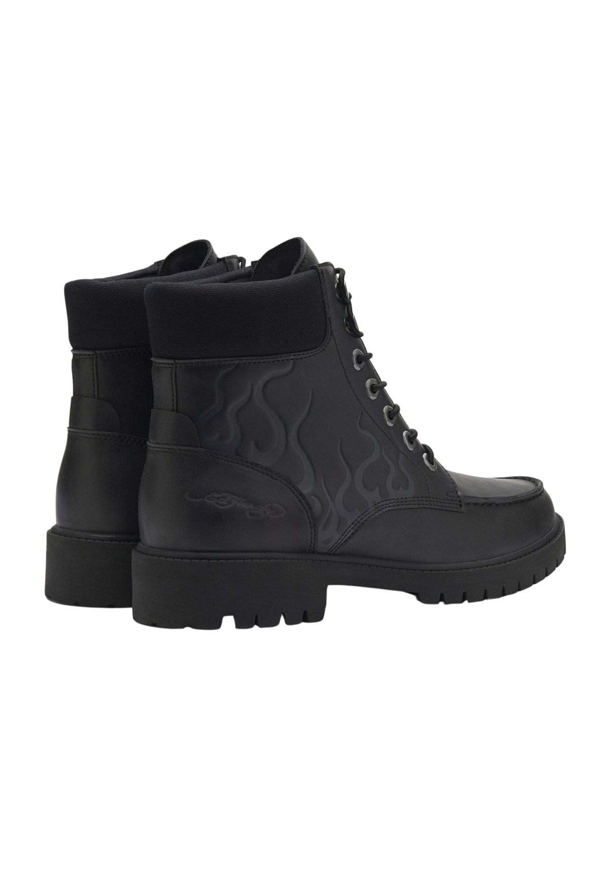 Ed Hardy Moc Toe Boot Rising Flames Black - OnSize