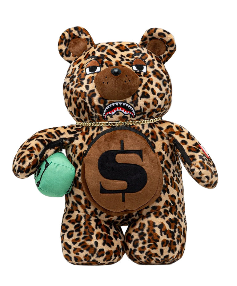 Sprayground Leopard Money Bear Backpack - OnSize