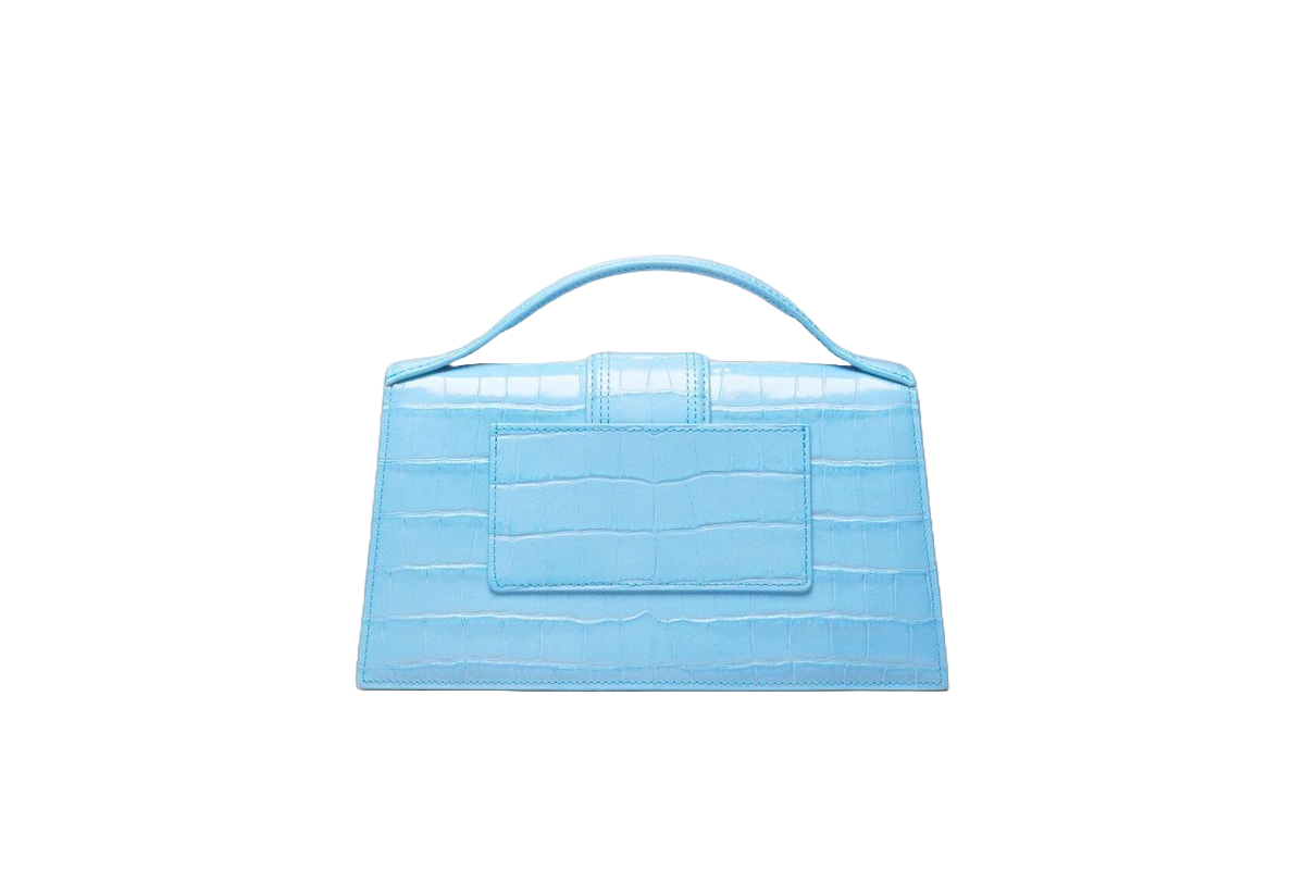 Jacquemus Le grand Bambino Crossbody Strap Handbag Croco Embossed Gradient Blue - OnSize