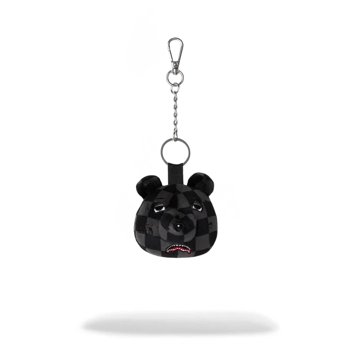 Sprayground Grey Checker Bear Head Keychain