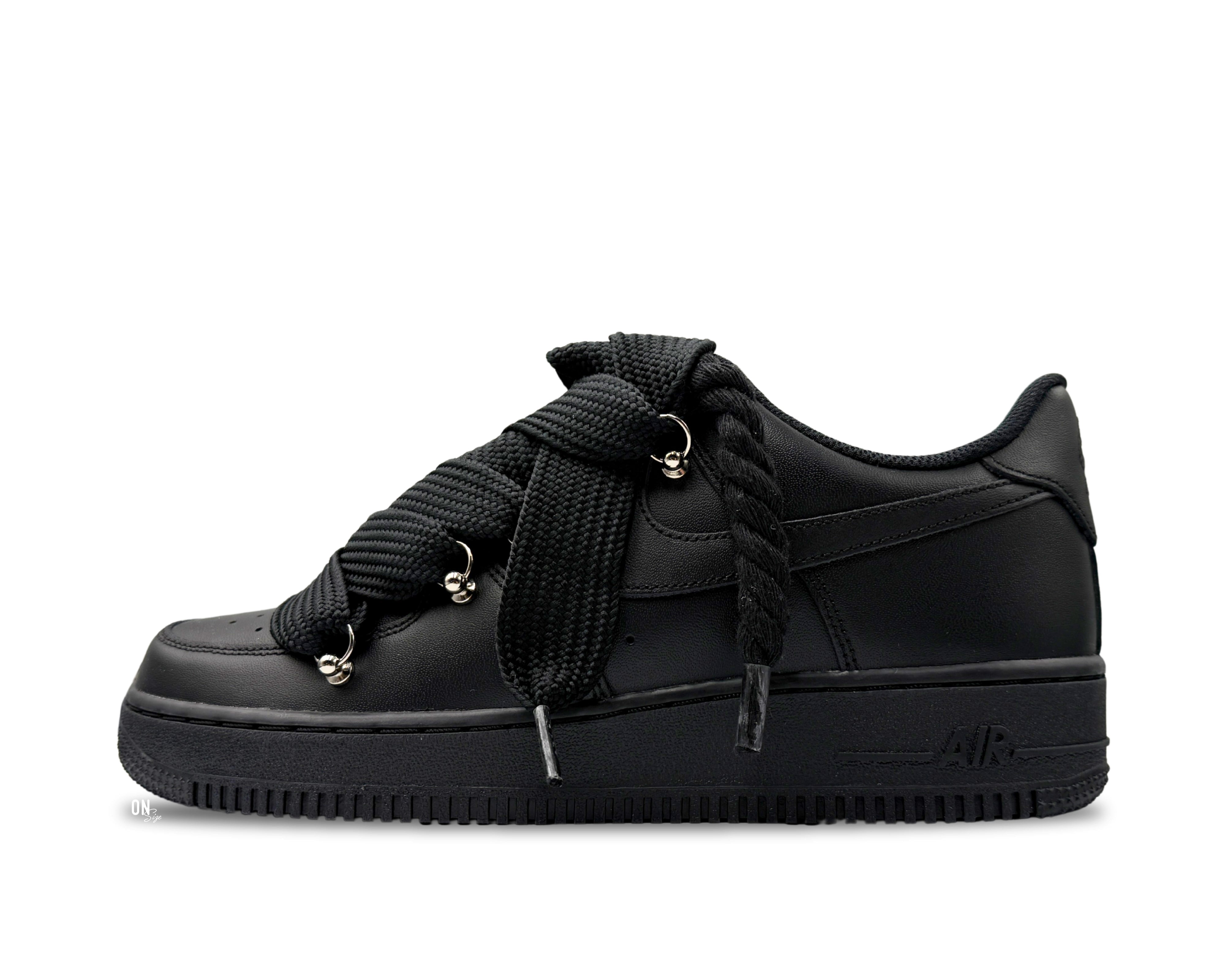 Nike Air Force 1 Low ‘07 Black / Overlaid Rope Laces - OnSize