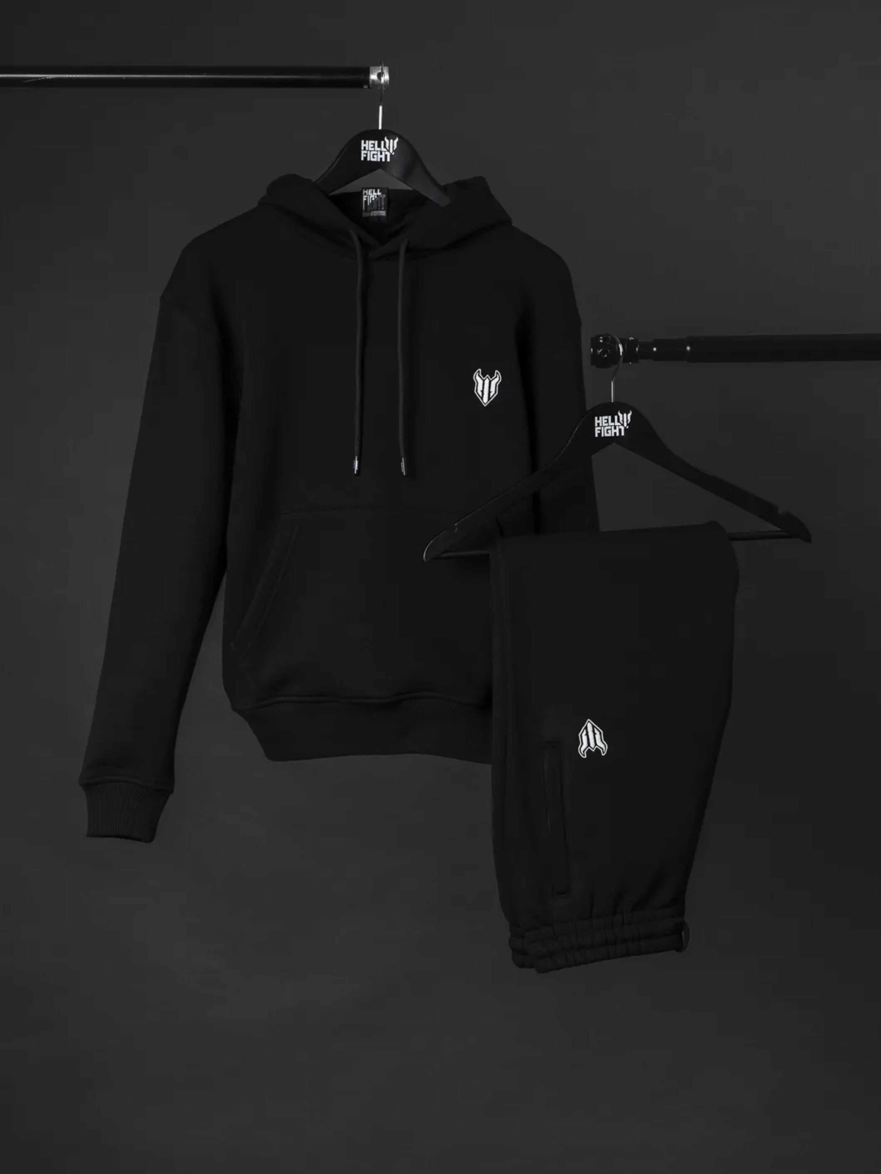 HELL FIGHT Basic Hoodie Black