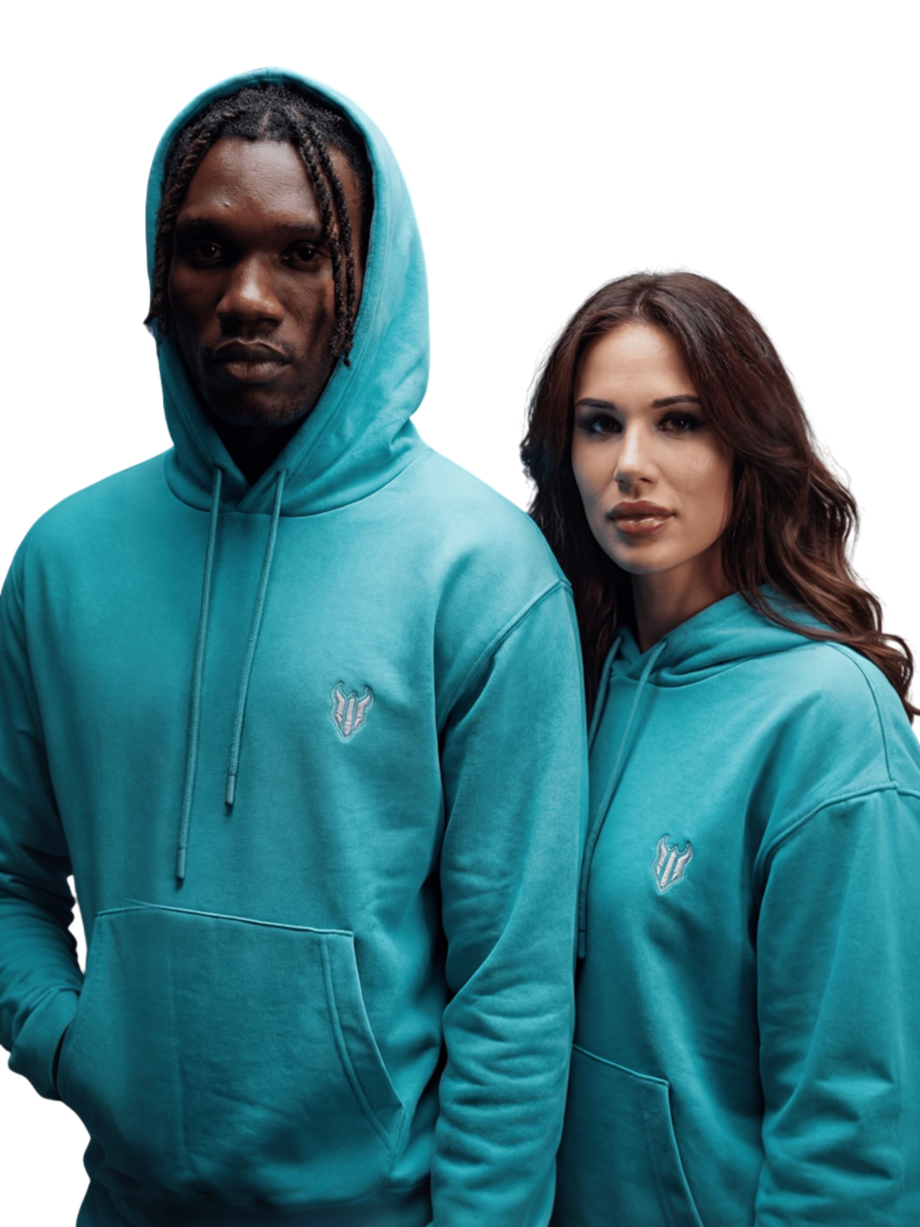 HELL FIGHT Basic Hoodie Light Blue