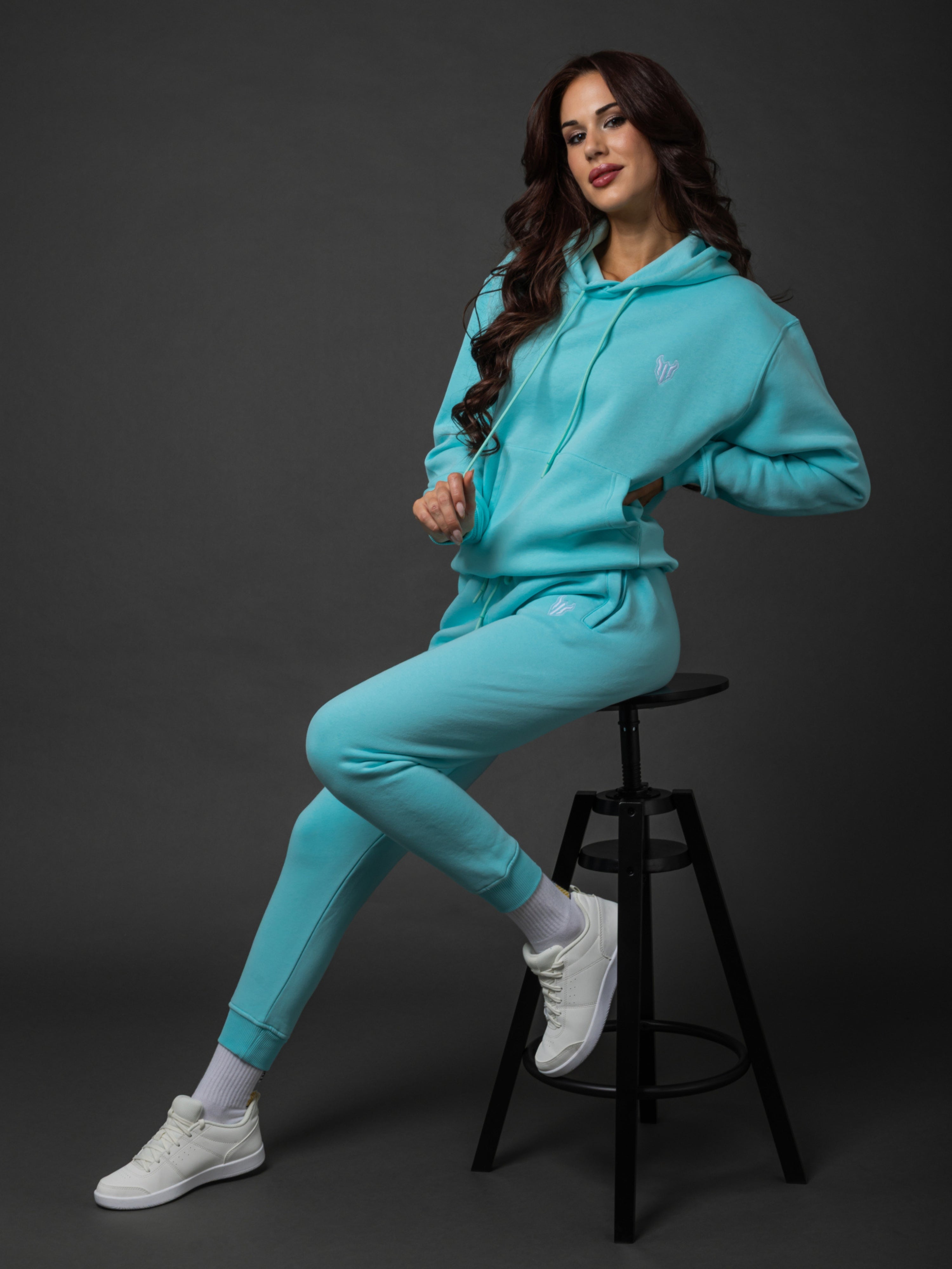 HELL FIGHT Basic Hoodie Light Blue