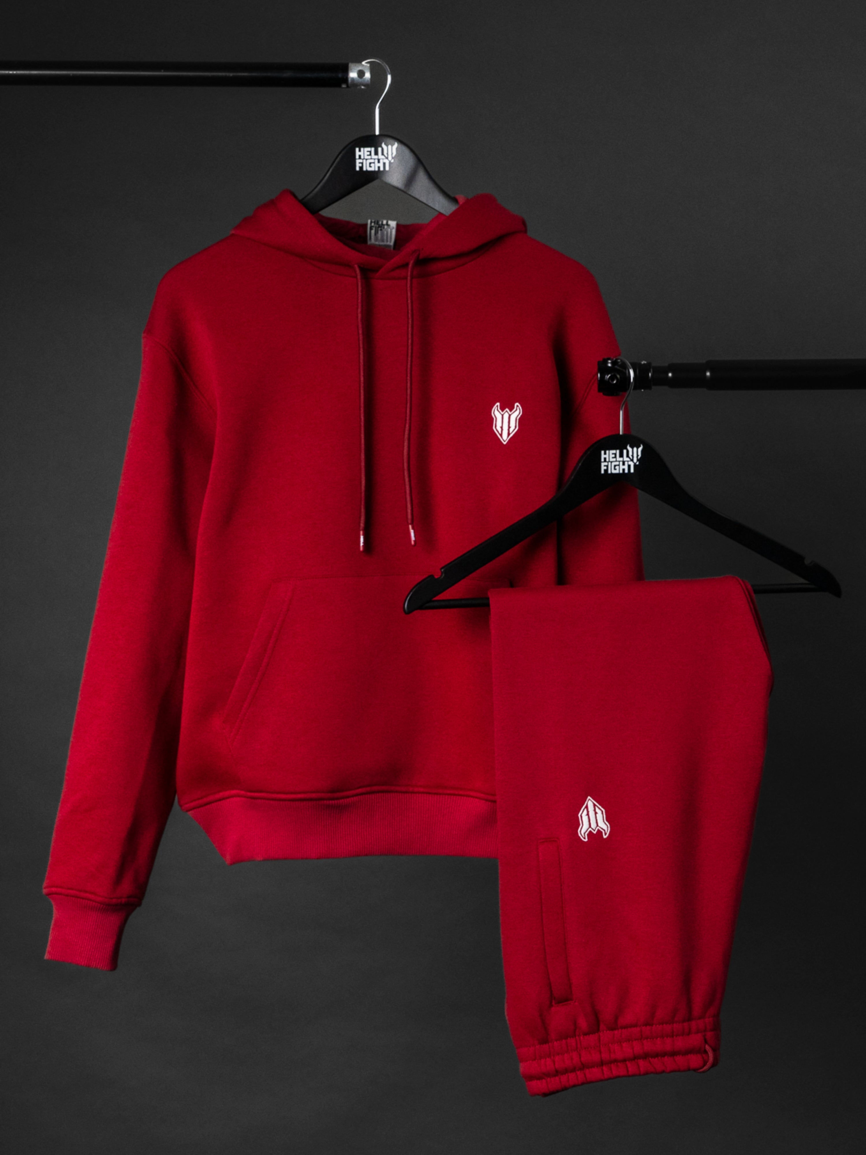 HELL FIGHT Basic Hoodie Maroon