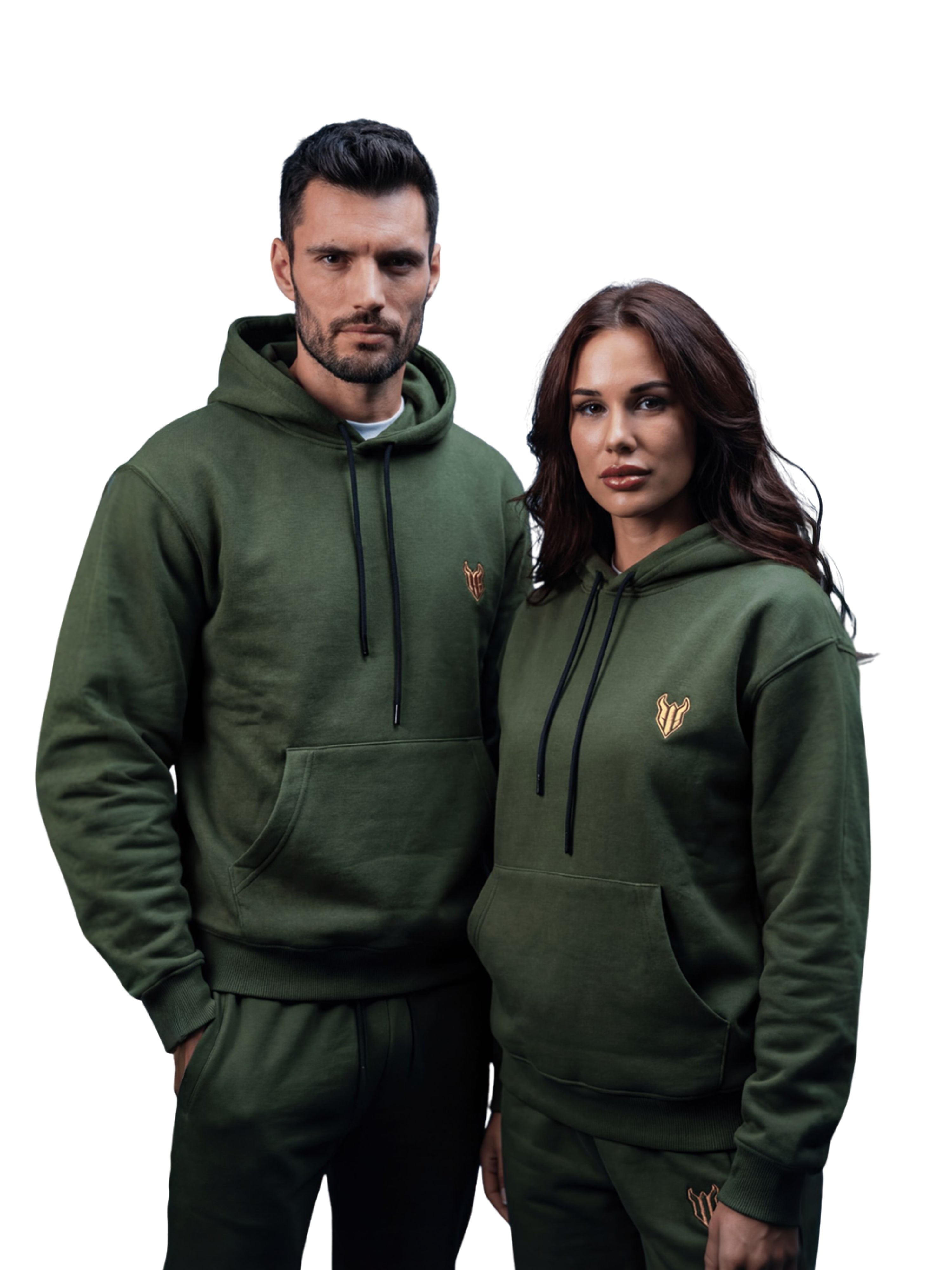 HELL FIGHT Basic Hoodie Olive