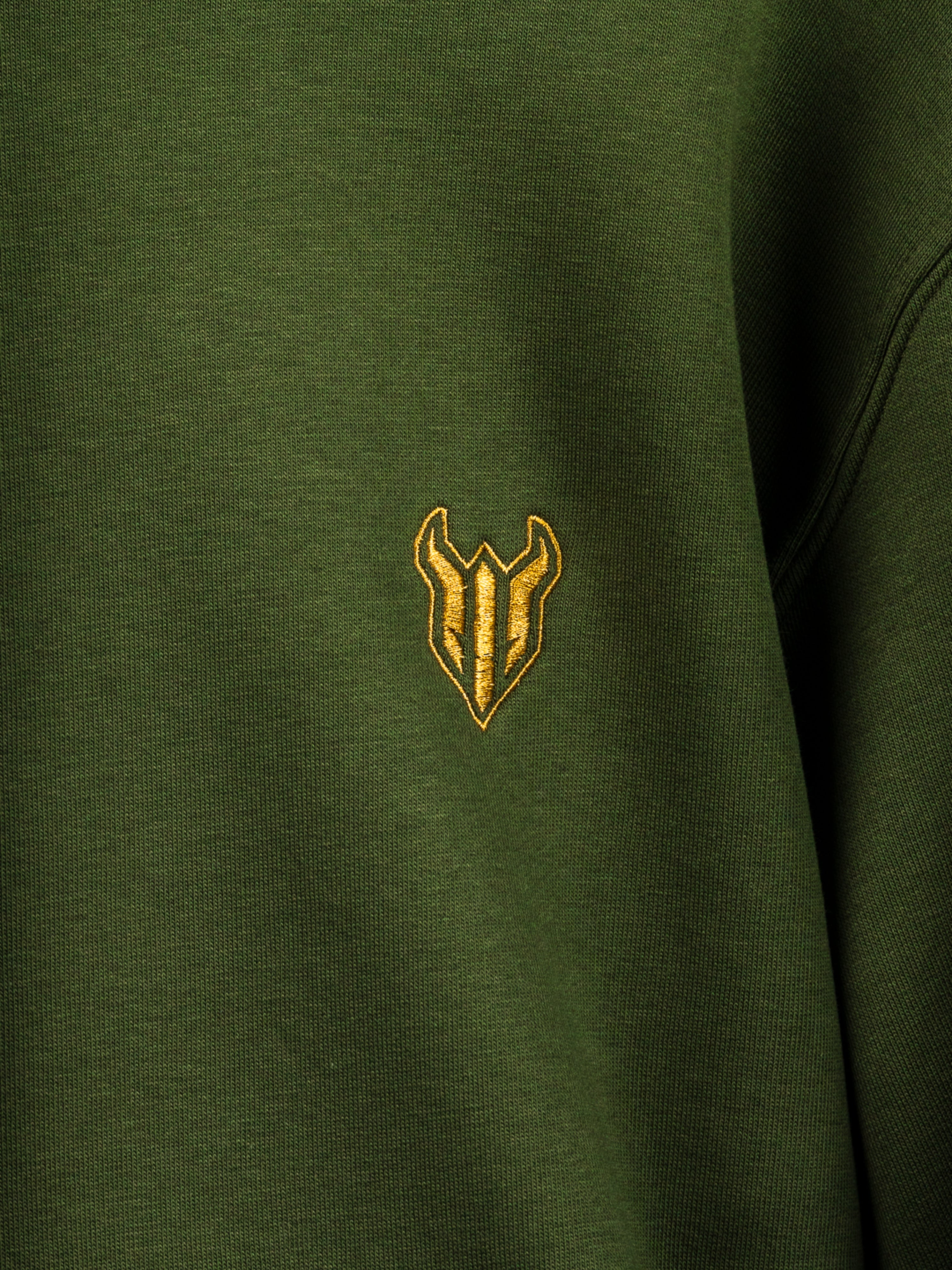 HELL FIGHT Basic Hoodie Olive