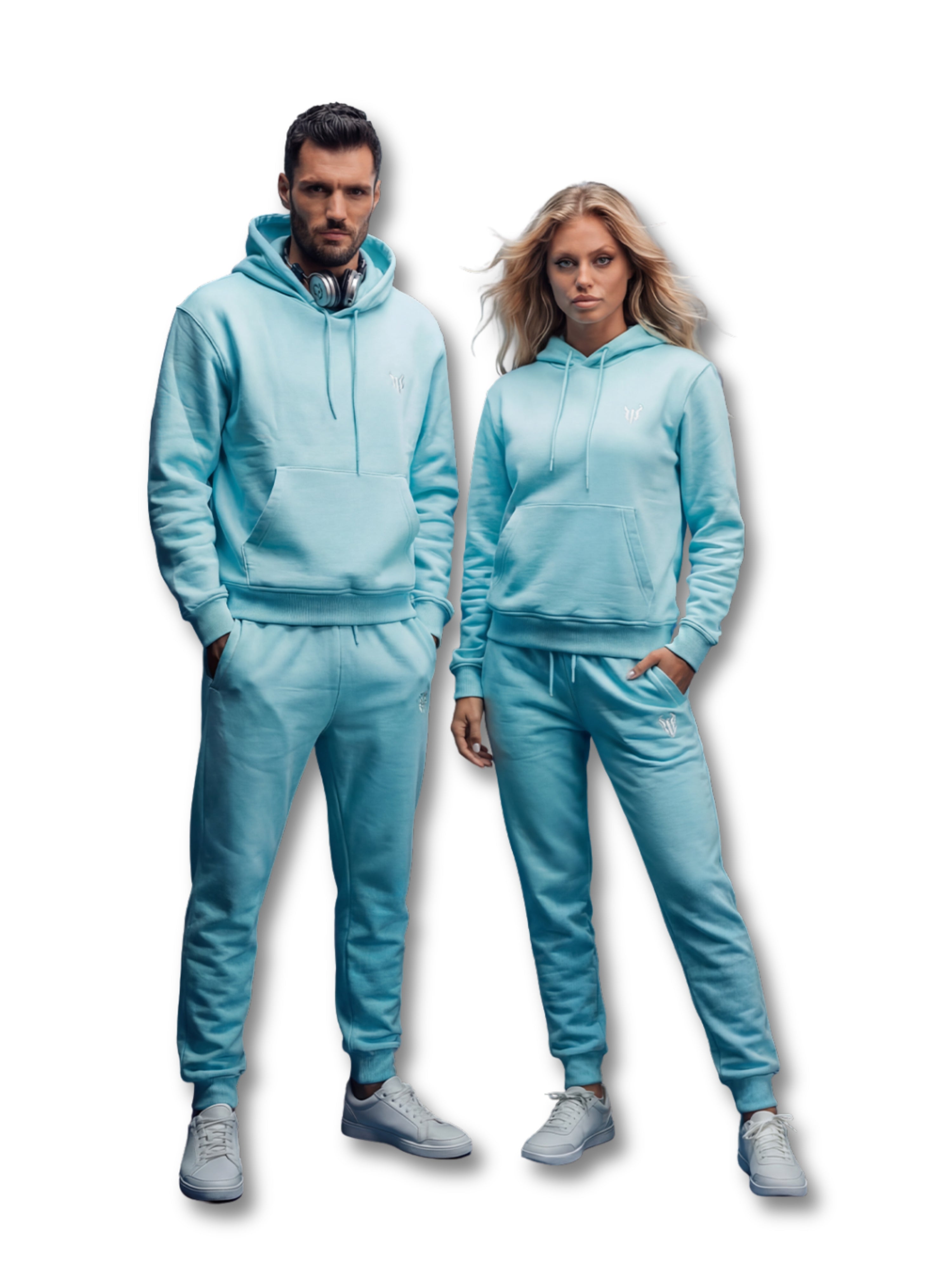 HELL FIGHT Basic Sweatpants Light Blue