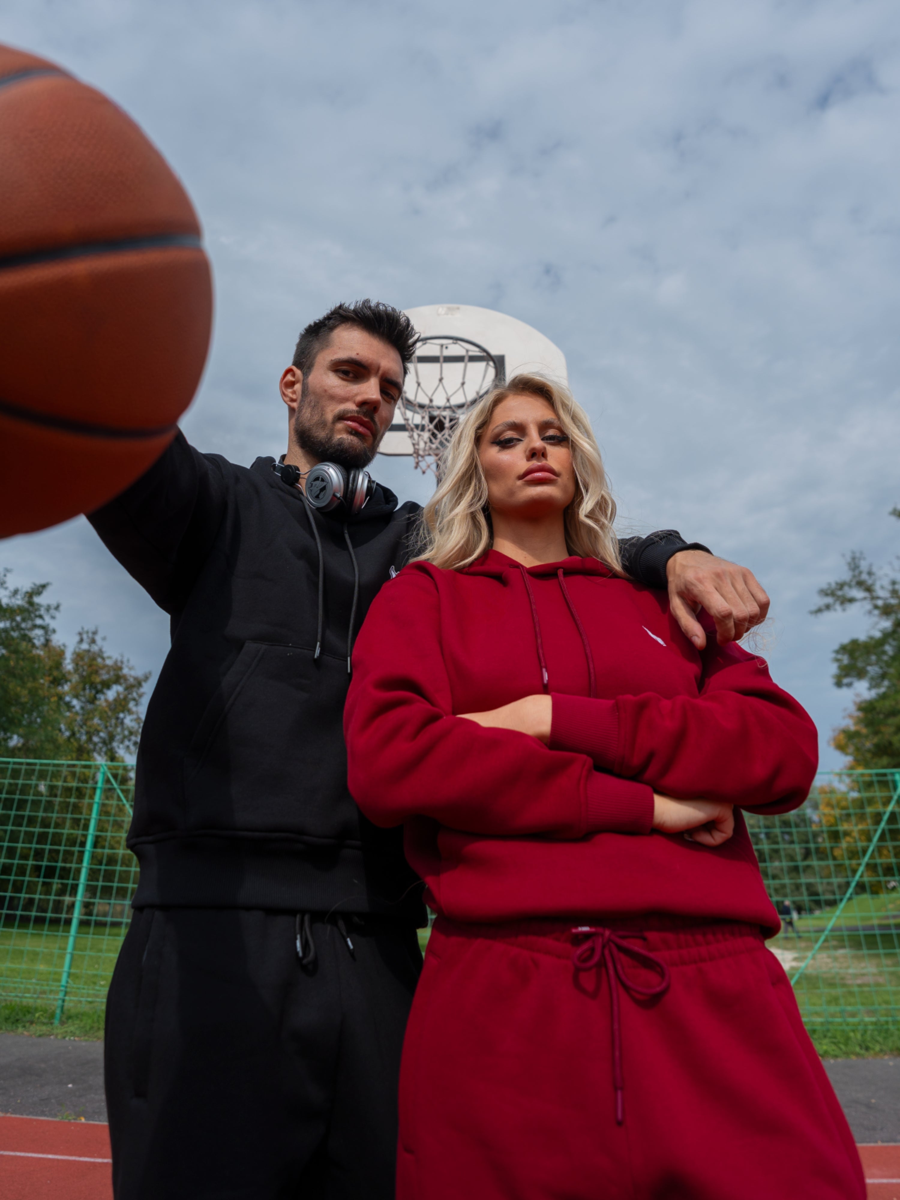 HELL FIGHT Basic Sweatpants Maroon