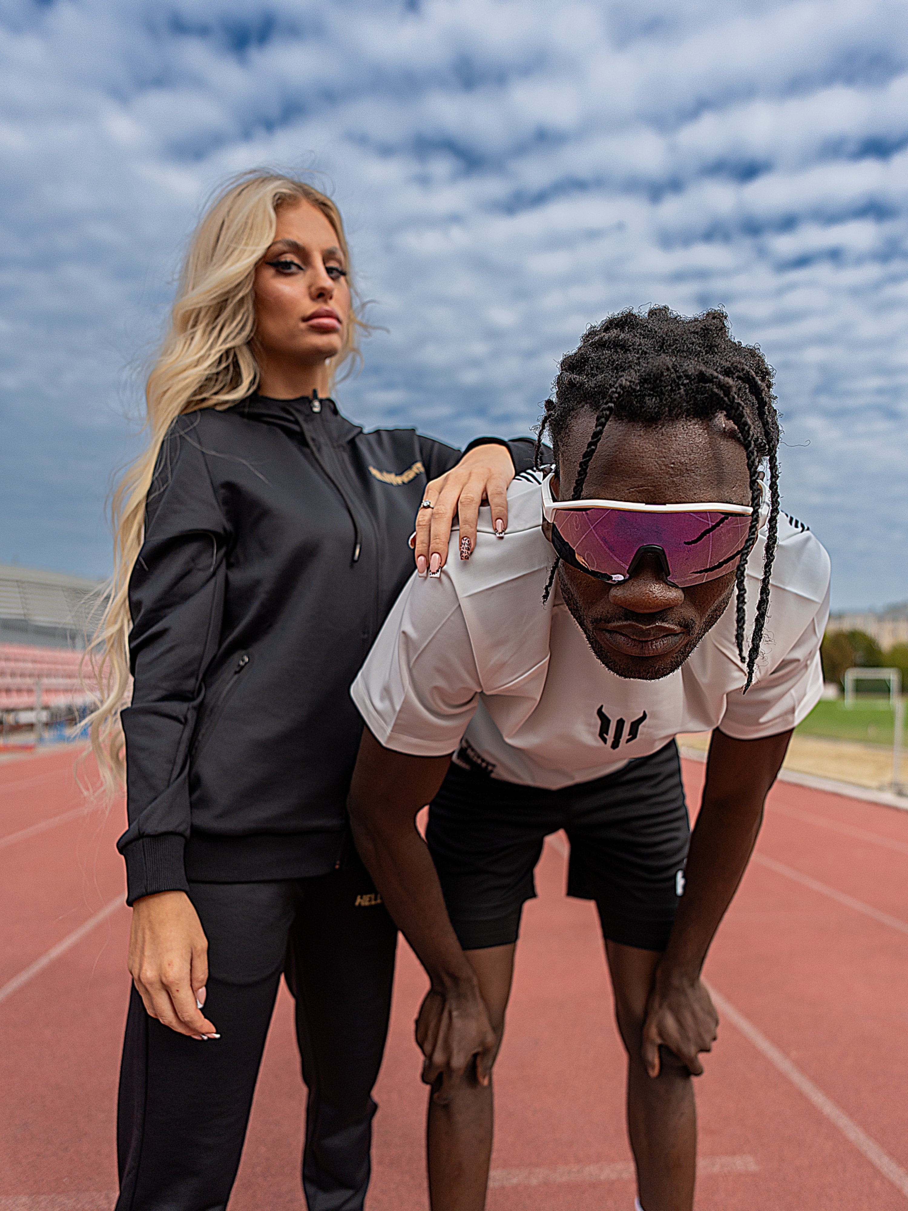 HELL FIGHT Reflective Tracksuit Zip Hoodie