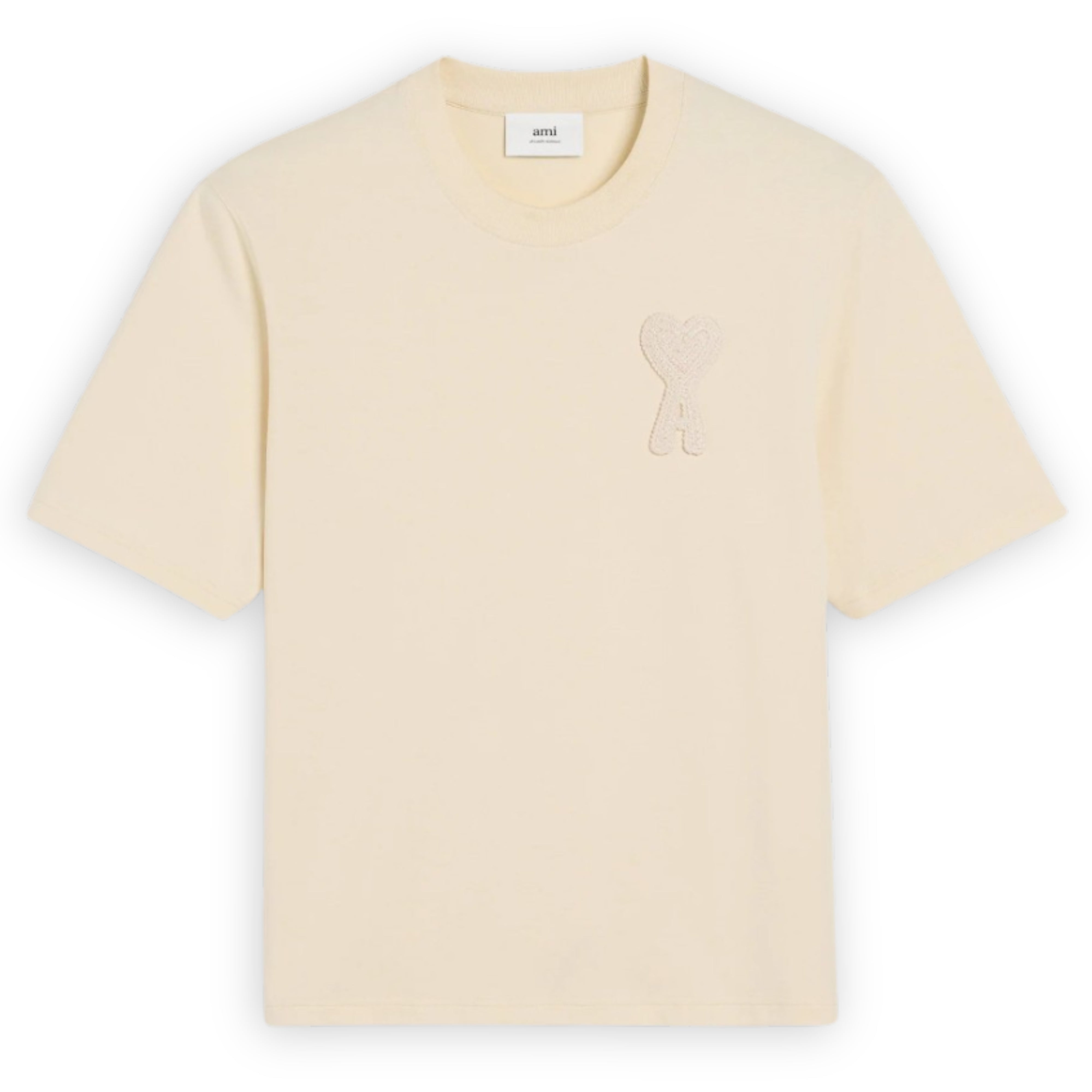 Ami Paris Ami de Coeur Patch T-shirt White Cream - OnSize