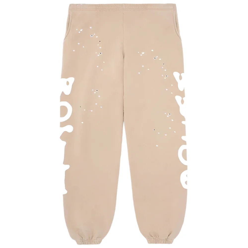 Sp5der Beluga Sweatpants Sand - OnSize