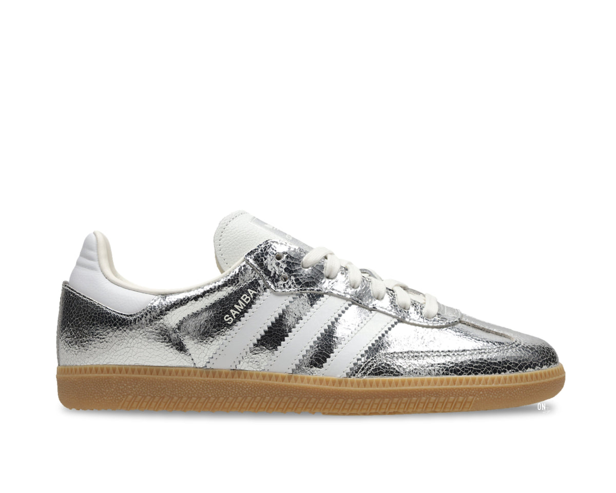 adidas Samba OG Silver Metallic Cracked Leather - OnSize