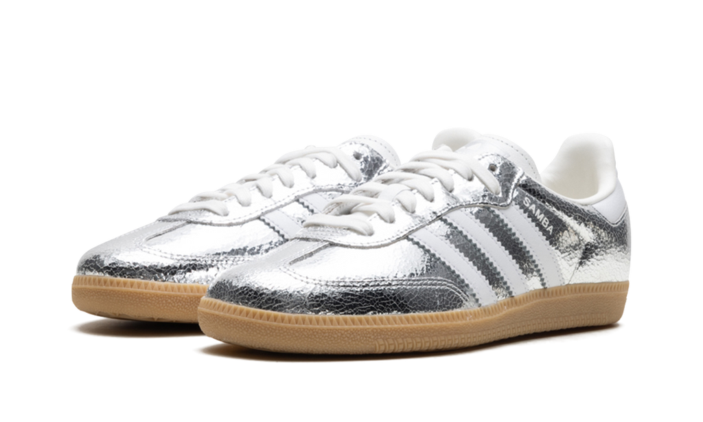 adidas Samba OG Silver Metallic Cracked Leather - OnSize