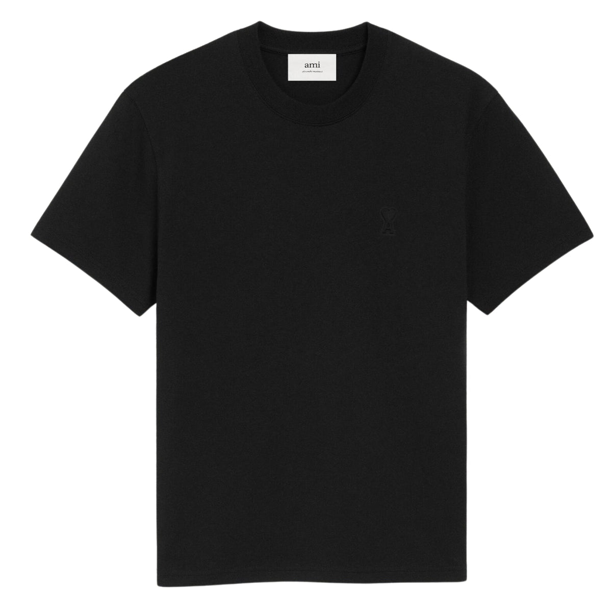 Ami Paris Ami De Coeur Organic Cotton T-Shirt Black - OnSize