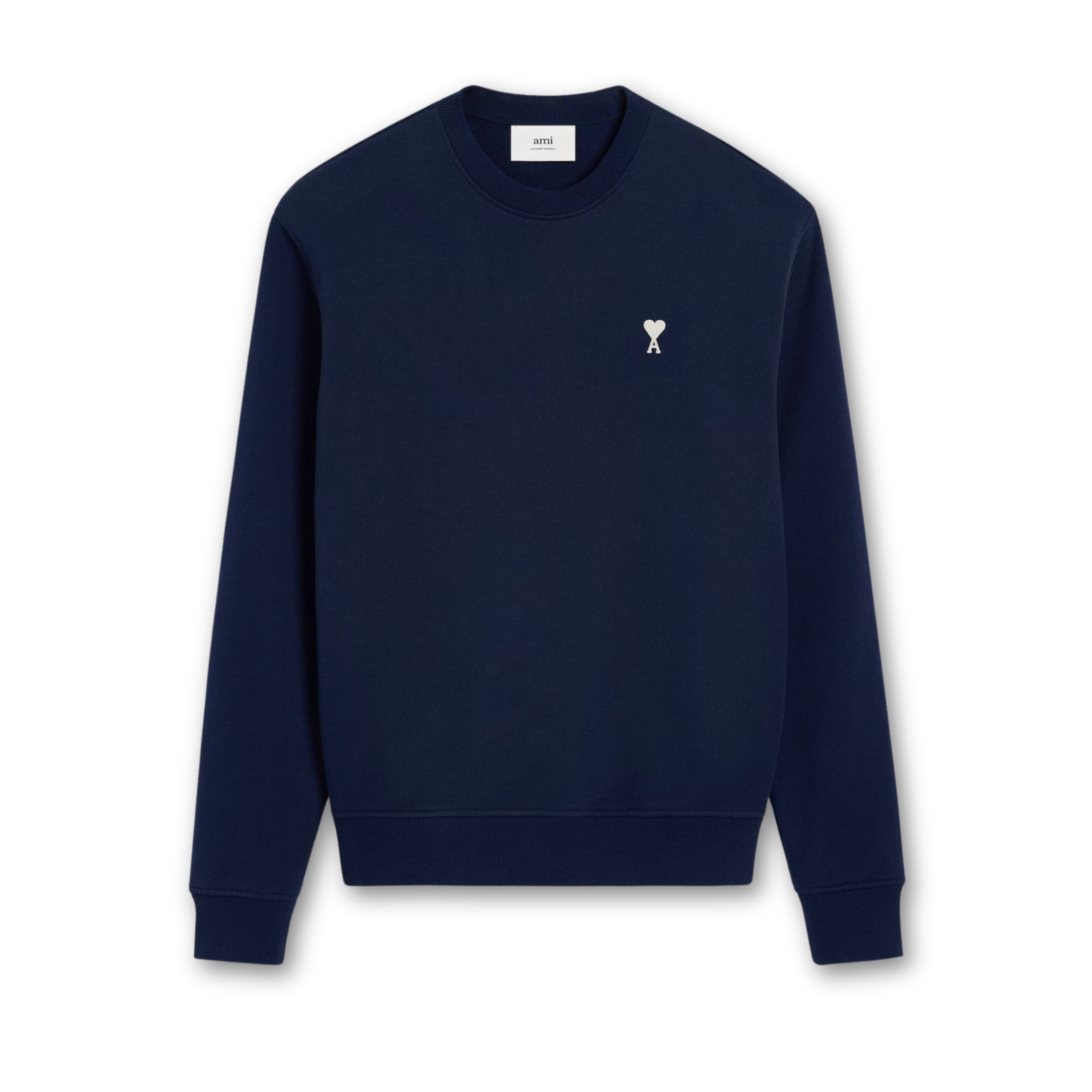 Ami Paris Ami de Coeur Sweatshirt Navy White - OnSize