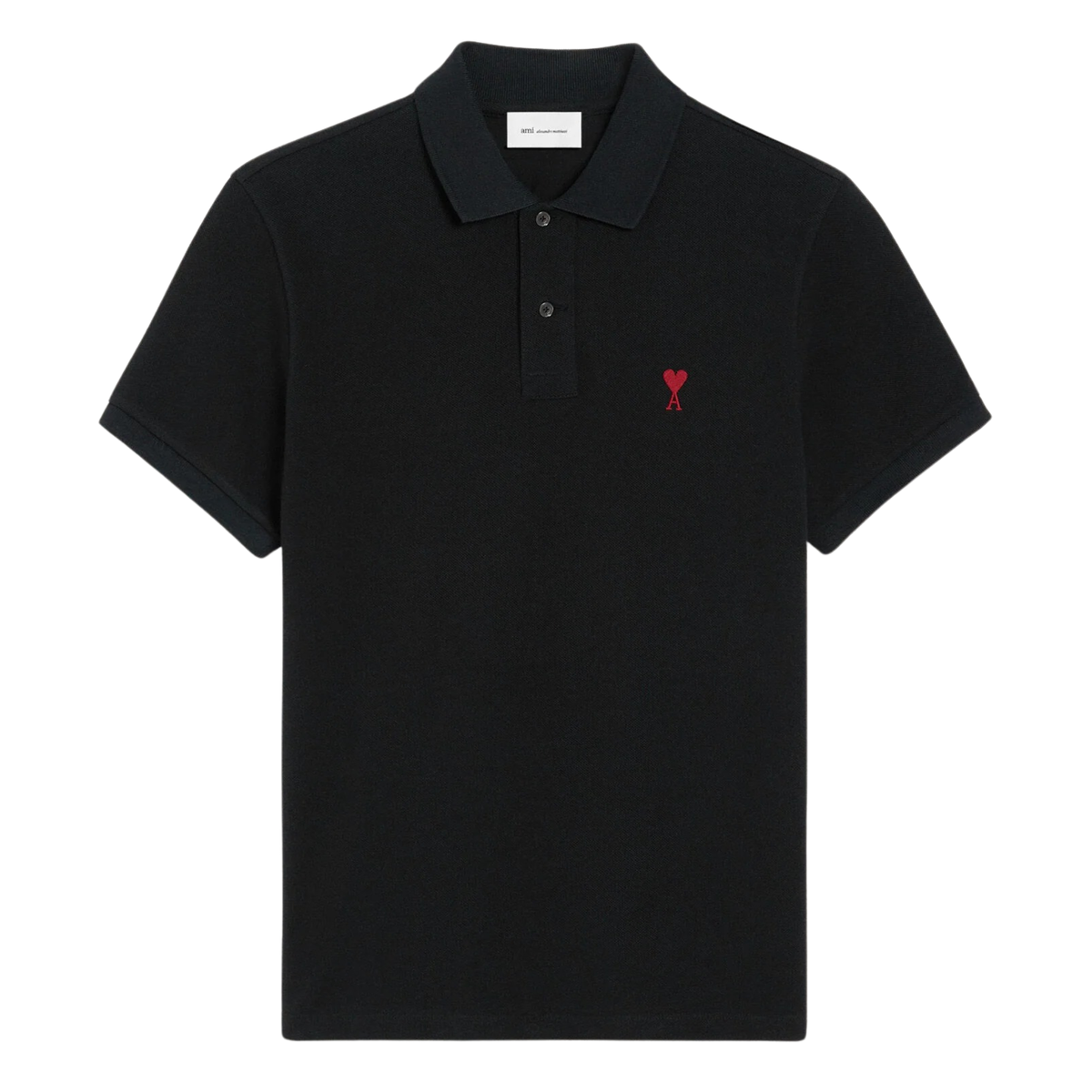 Ami Paris Ami De Coeur Polo Shirt Black Red - OnSize