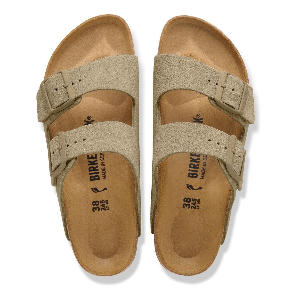 Birkenstock Arizona Suede Faded Khaki - OnSize