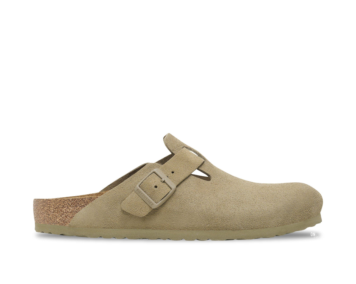 Birkenstock Boston Suede Faded Khaki - OnSize