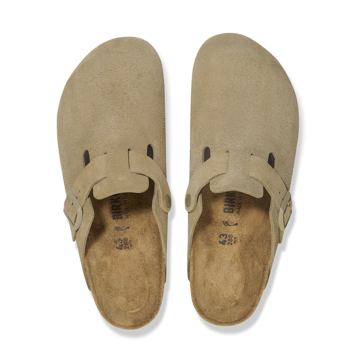 Birkenstock Boston Suede Faded Khaki - OnSize