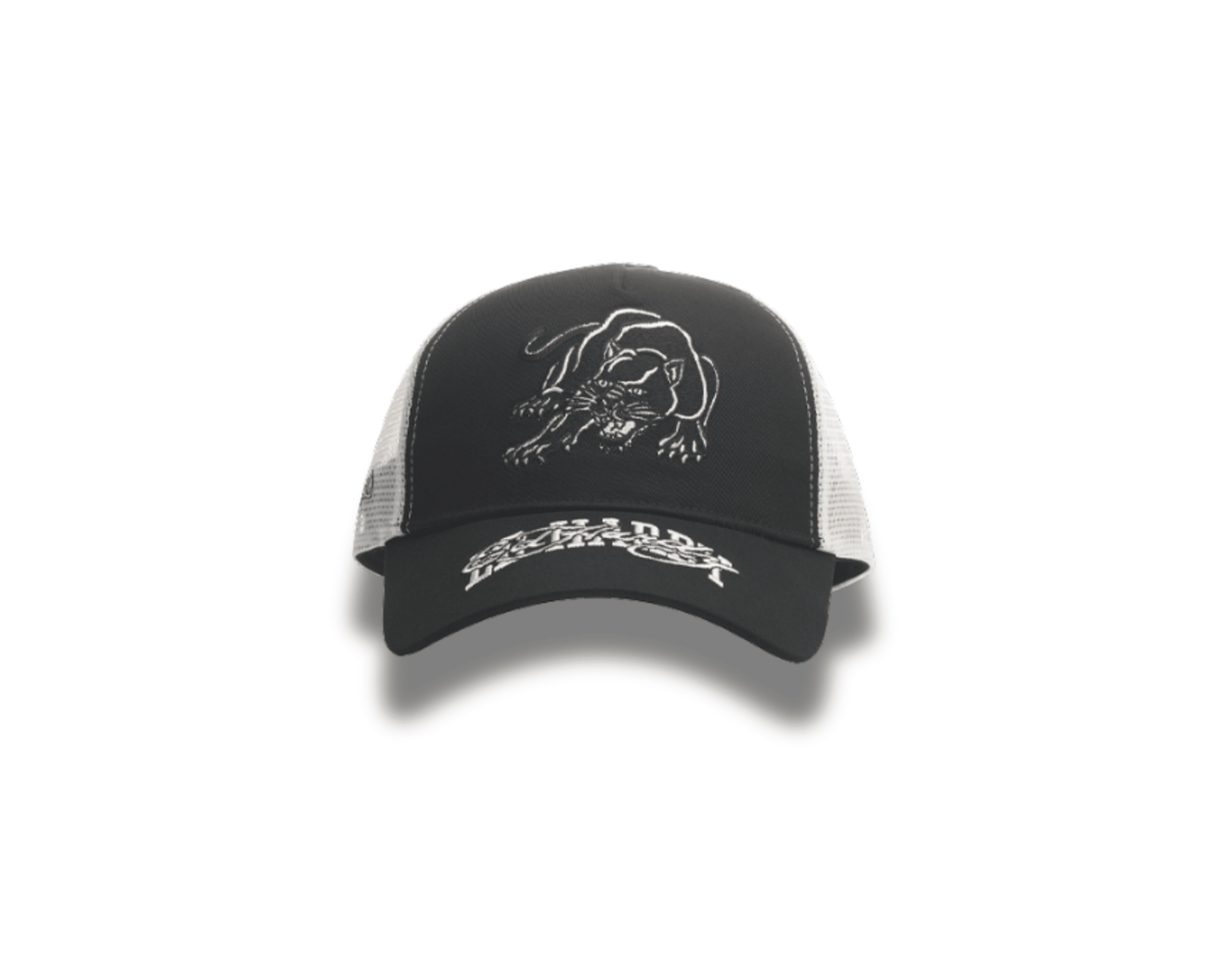 Ed Hardy Contrast Stitch Panther 5 Panel Cap - OnSize