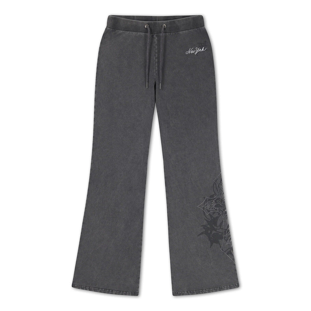 Ed Hardy Cross And Thorns Washed Flared Joggers Black - OnSize