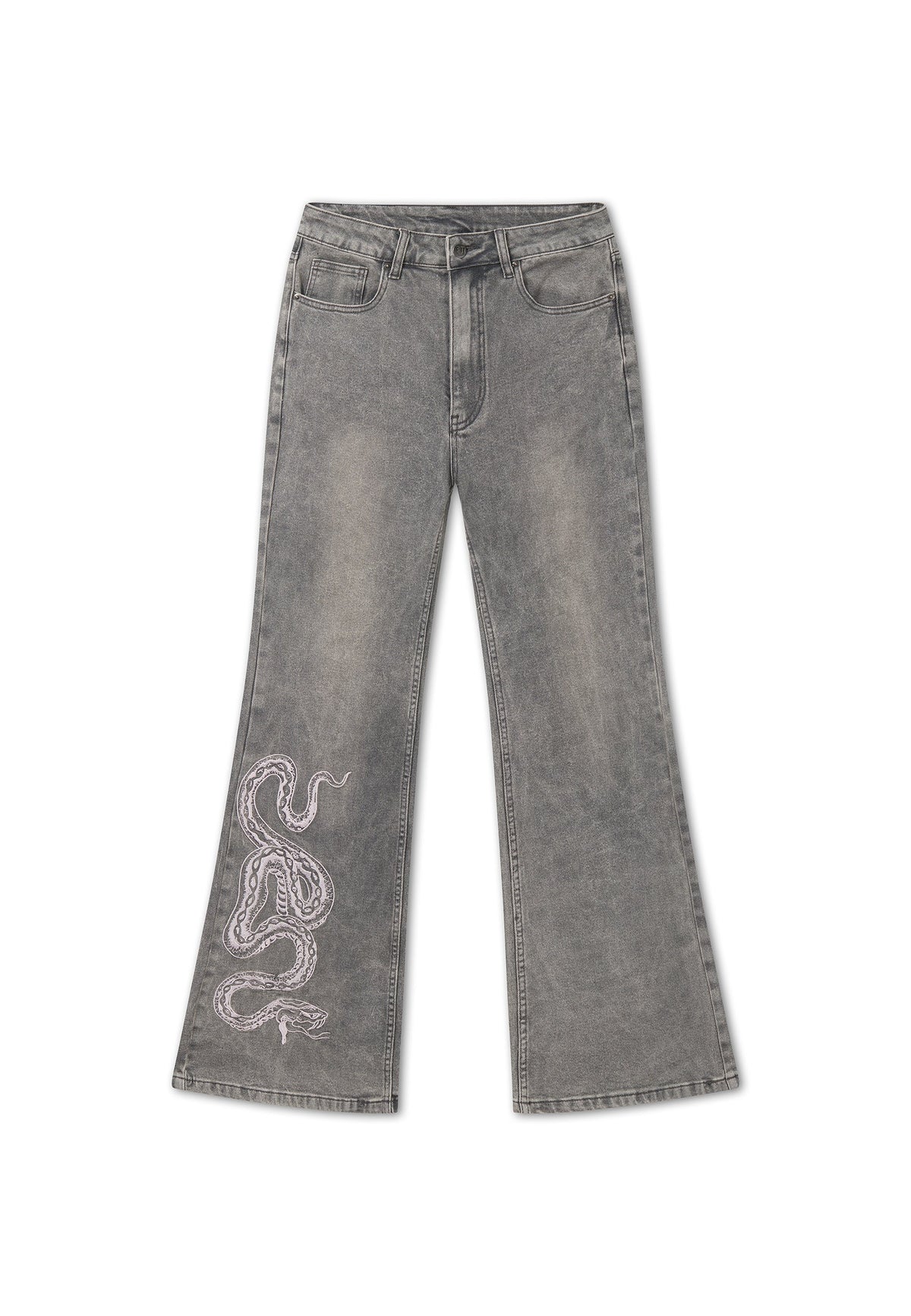 Ed Hardy Twisted Serpent Flared Jeans Grey