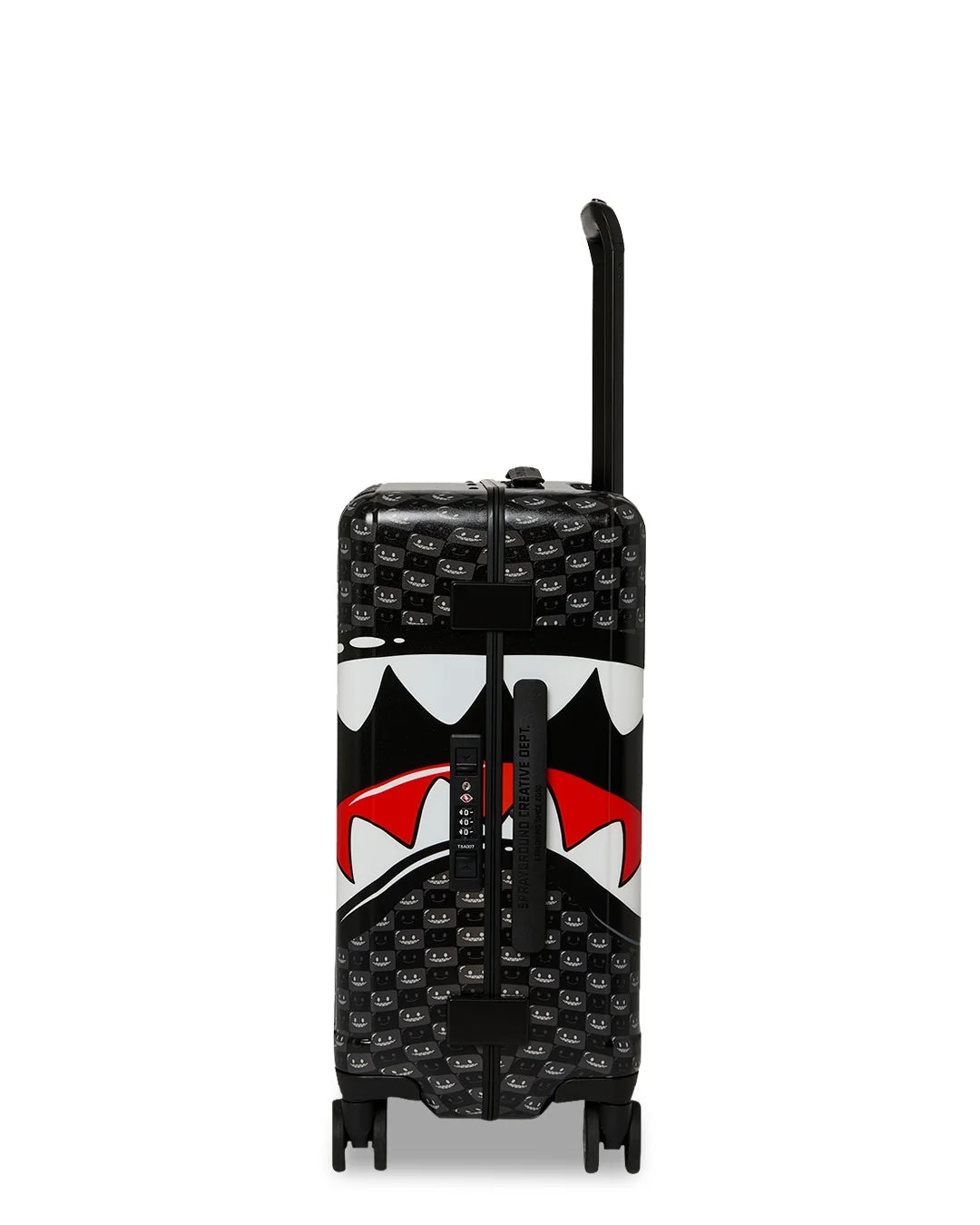 Sprayground Sharks In Paris WTF Bubbly Black Check Carry-On Luggage