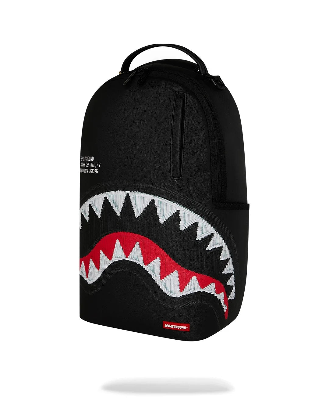 Sprayground Shark Central Black Embroidered Shark Backpack