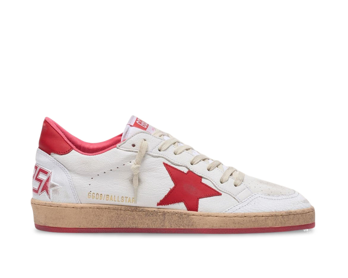 Golden Goose Ball Star White Red - OnSize
