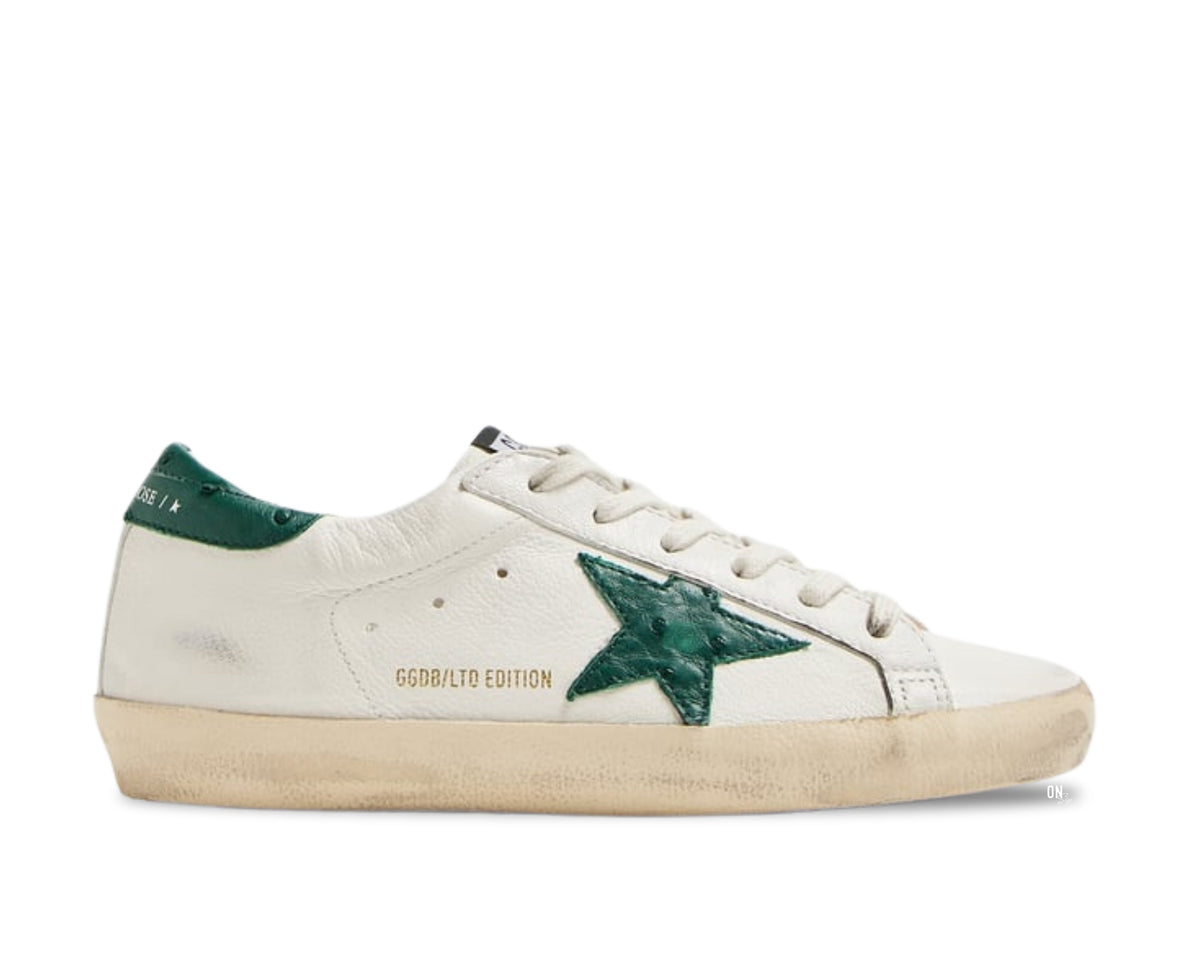Golden Goose Super-Star Limited Edition White Green Ostrich - OnSize