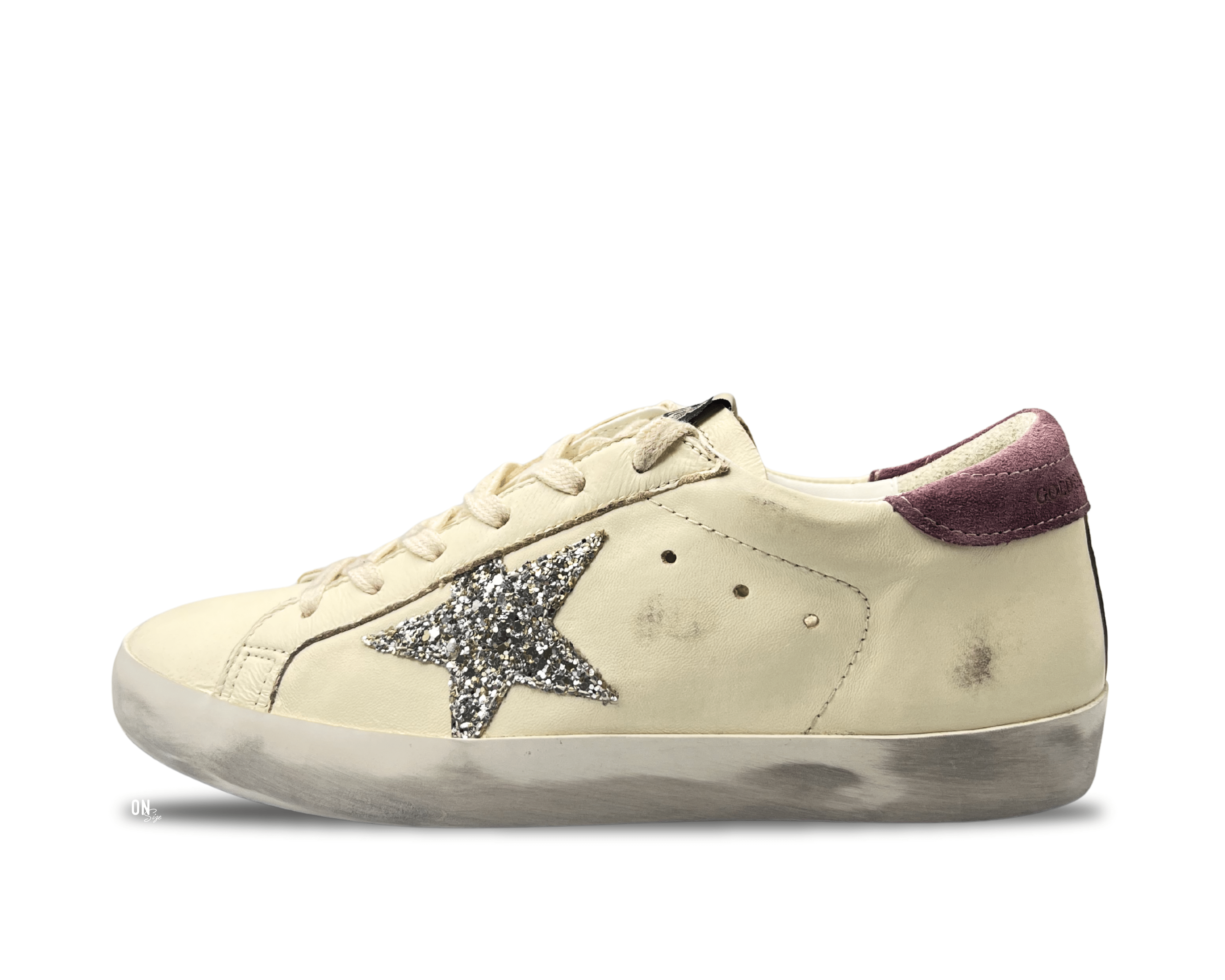 Golden Goose Super - Star Private Edition Mauve Silver Glitter Star - OnSize