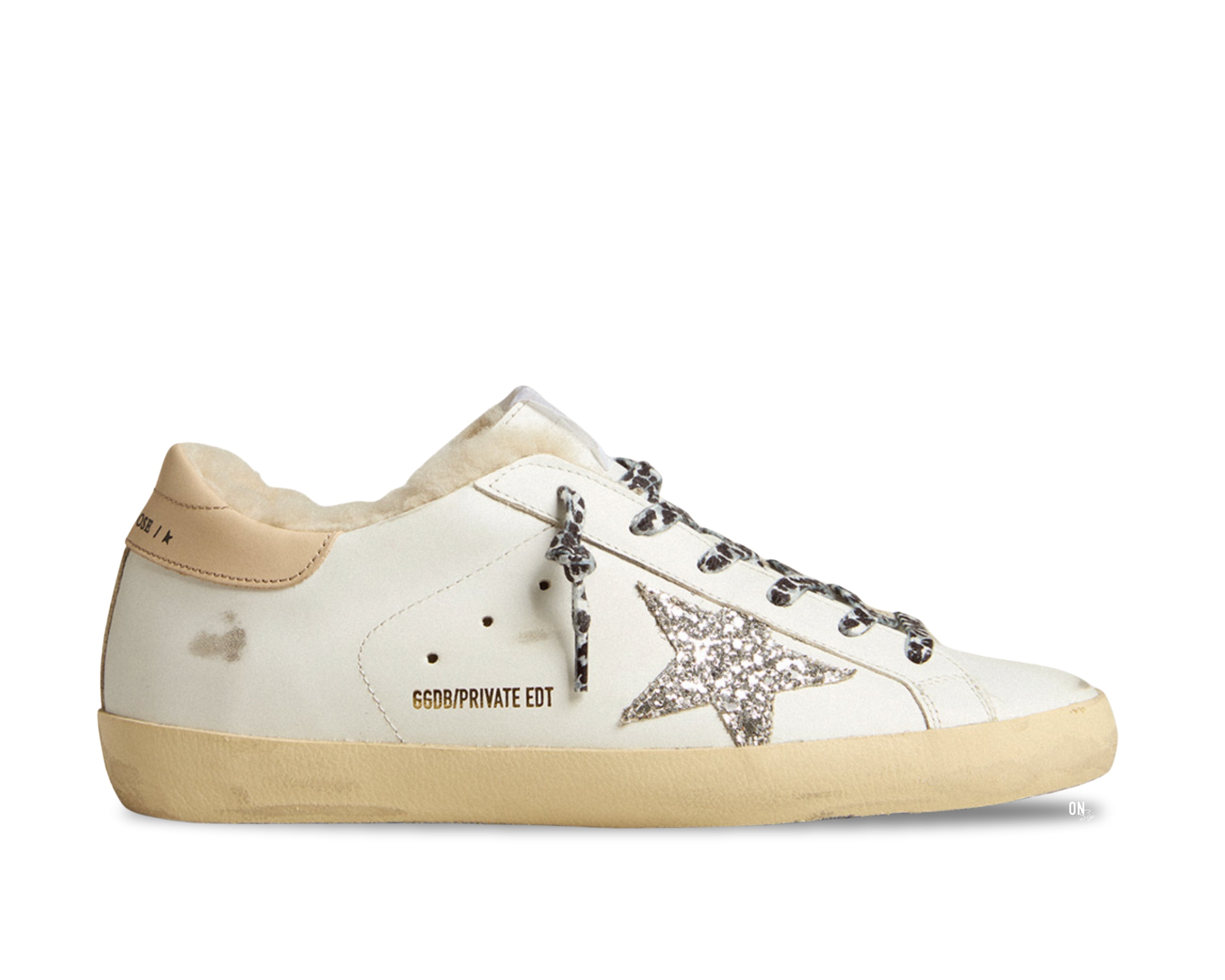 Golden Goose Super-Star Private Edition Shearling Silver Glitter Star - OnSize