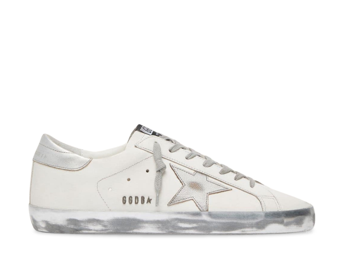 Golden Goose Super-Star White Silver Distressed - OnSize