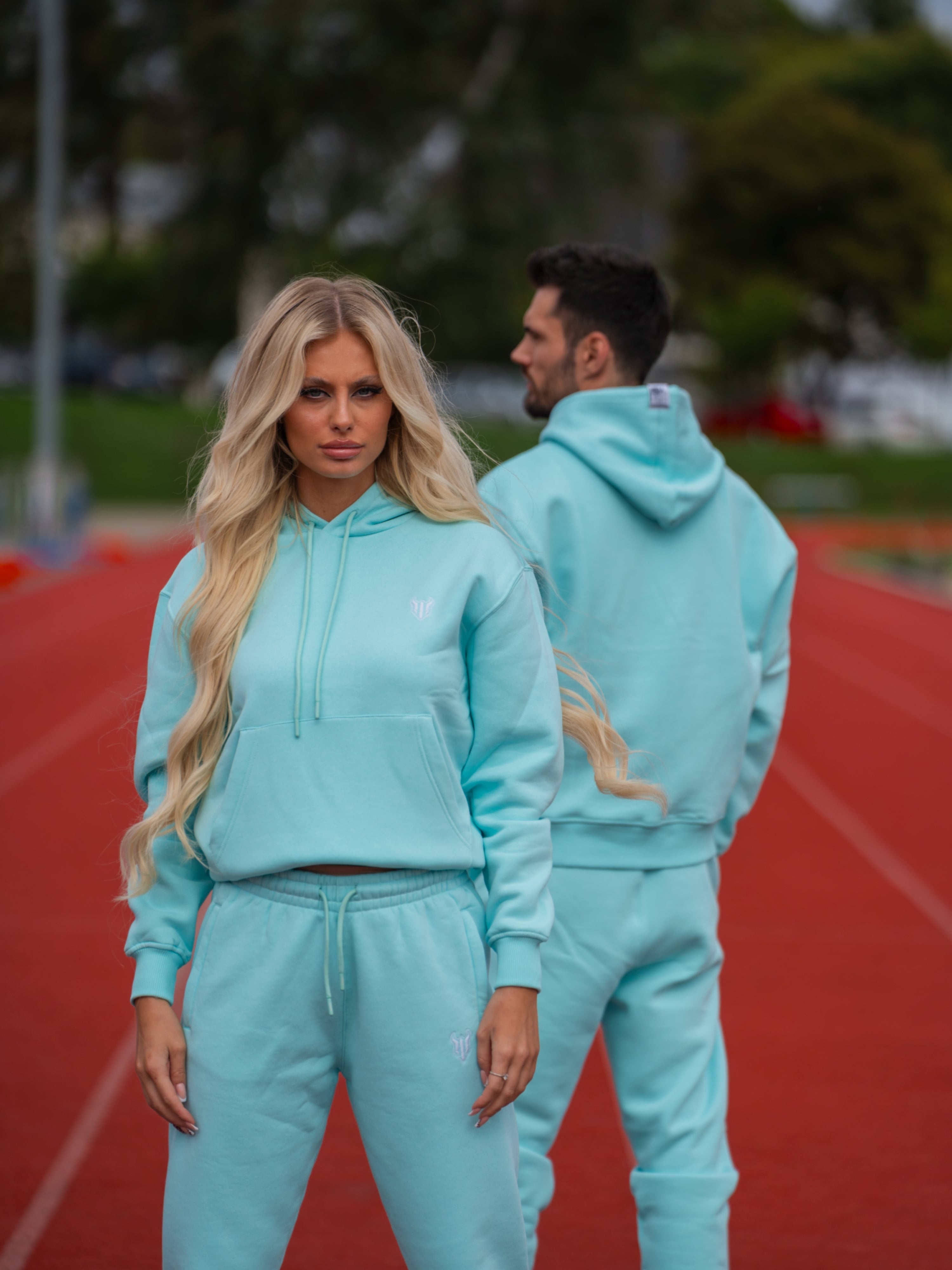 HELL FIGHT Basic Sweatpants Light Blue - OnSize