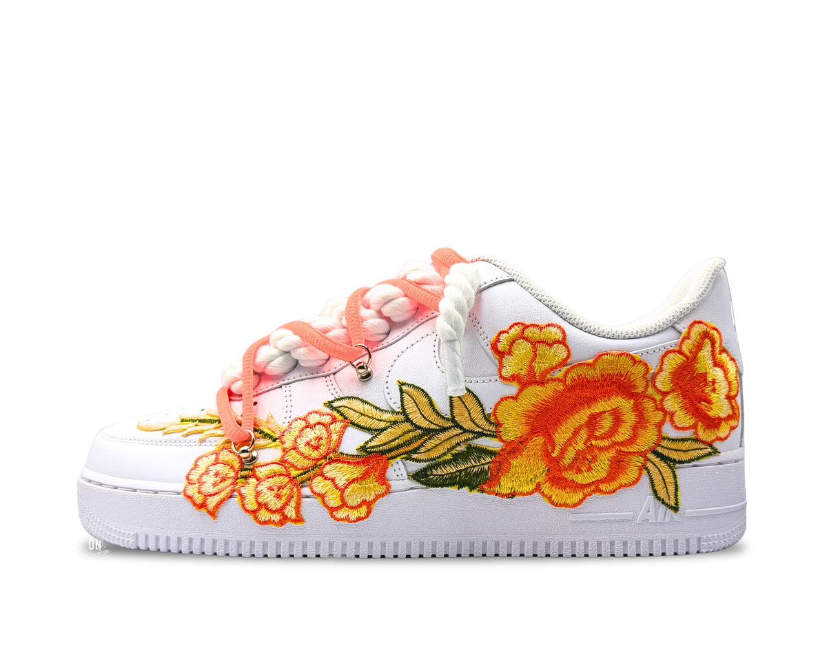 Nike Air Force 1 Low ‘07 White / Orange Rose Double Laces - OnSize