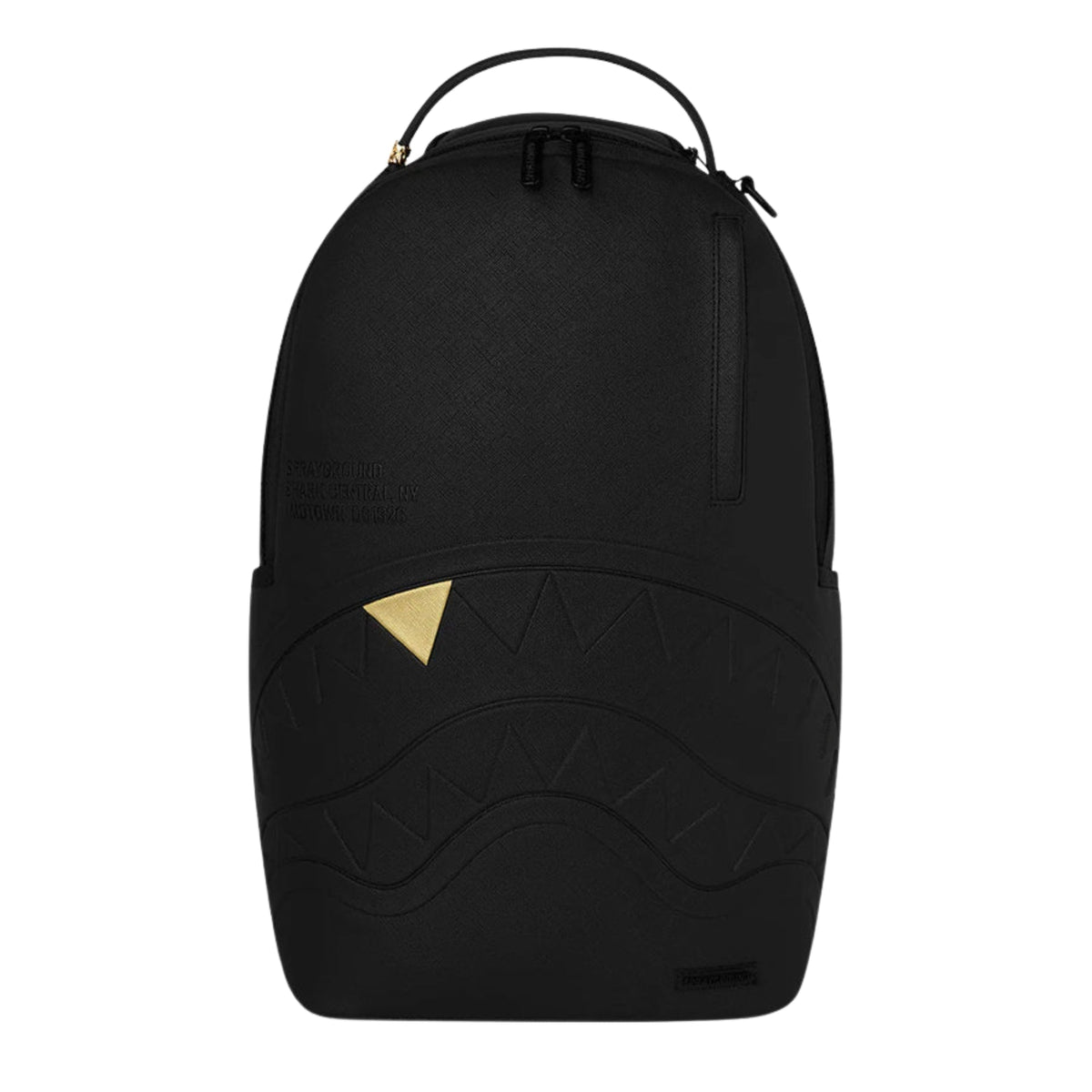 Sprayground Blacked Out Embossed Gold Tooth Backpack - OnSize