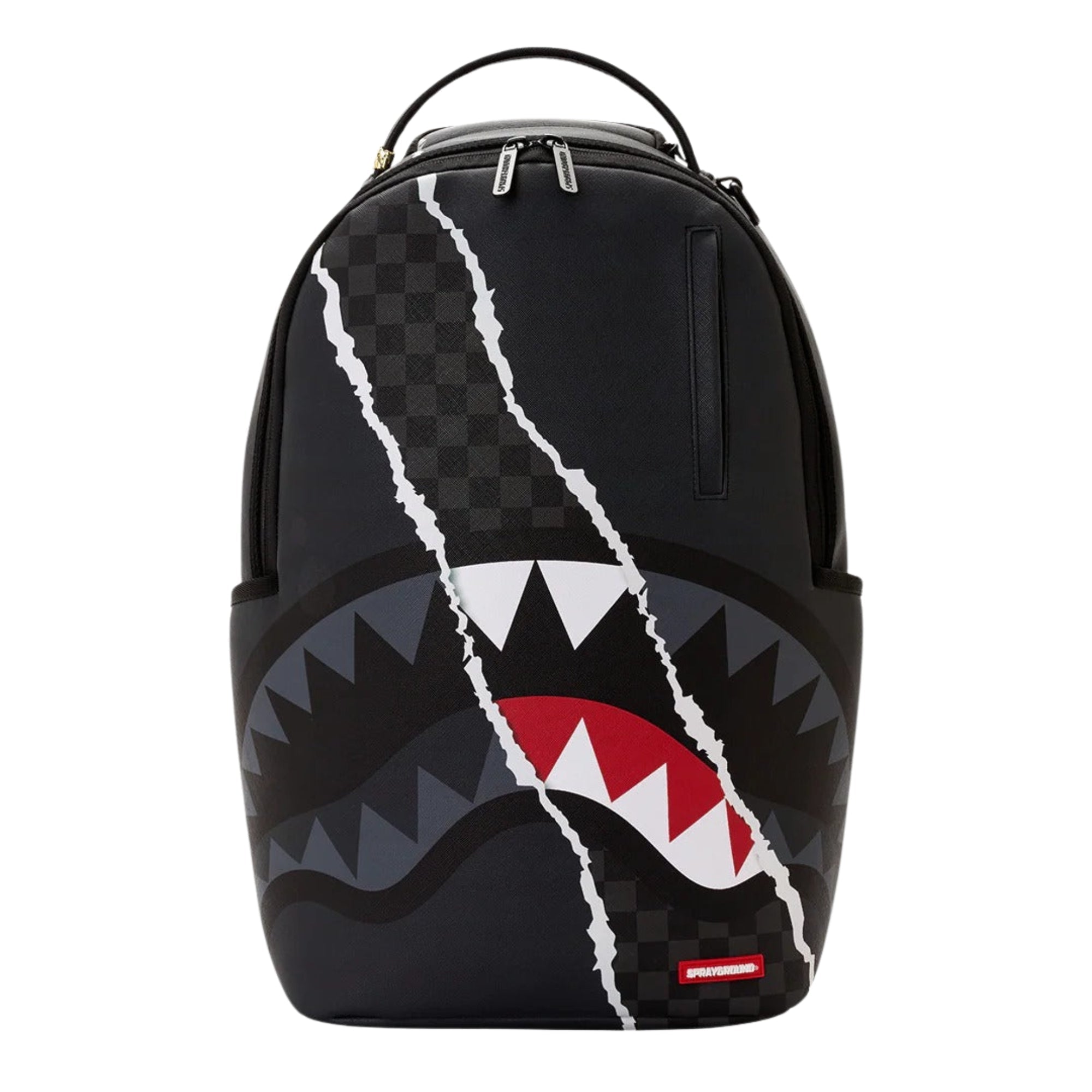 Sprayground Center Rip Revealing Gray Check Backpack - OnSize