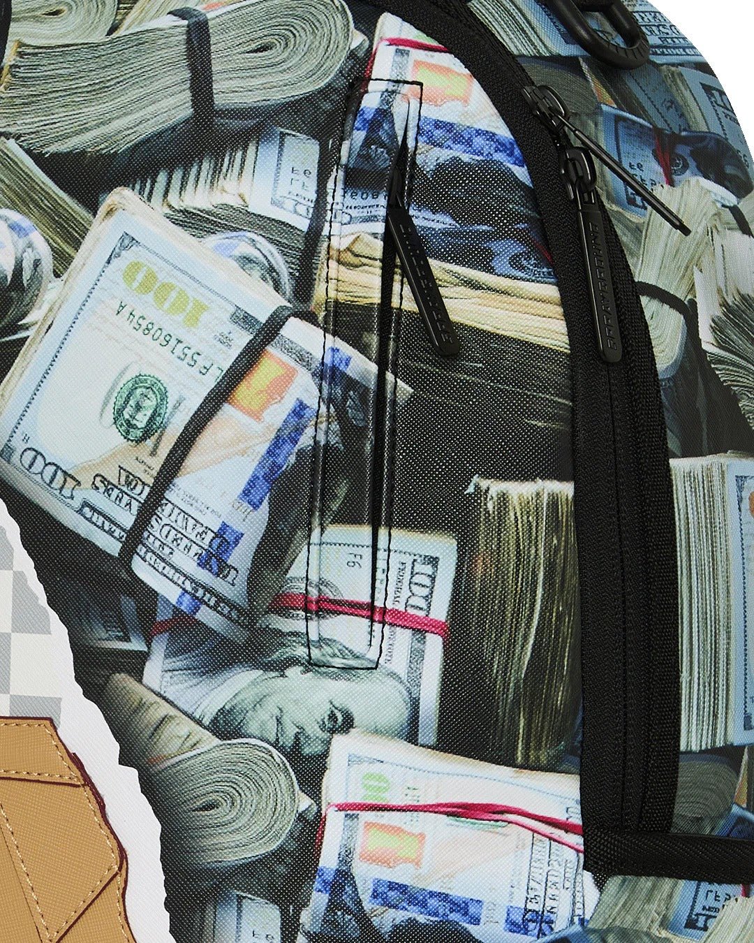 Sprayground Cream Check Full Of Cash Backpack - OnSize