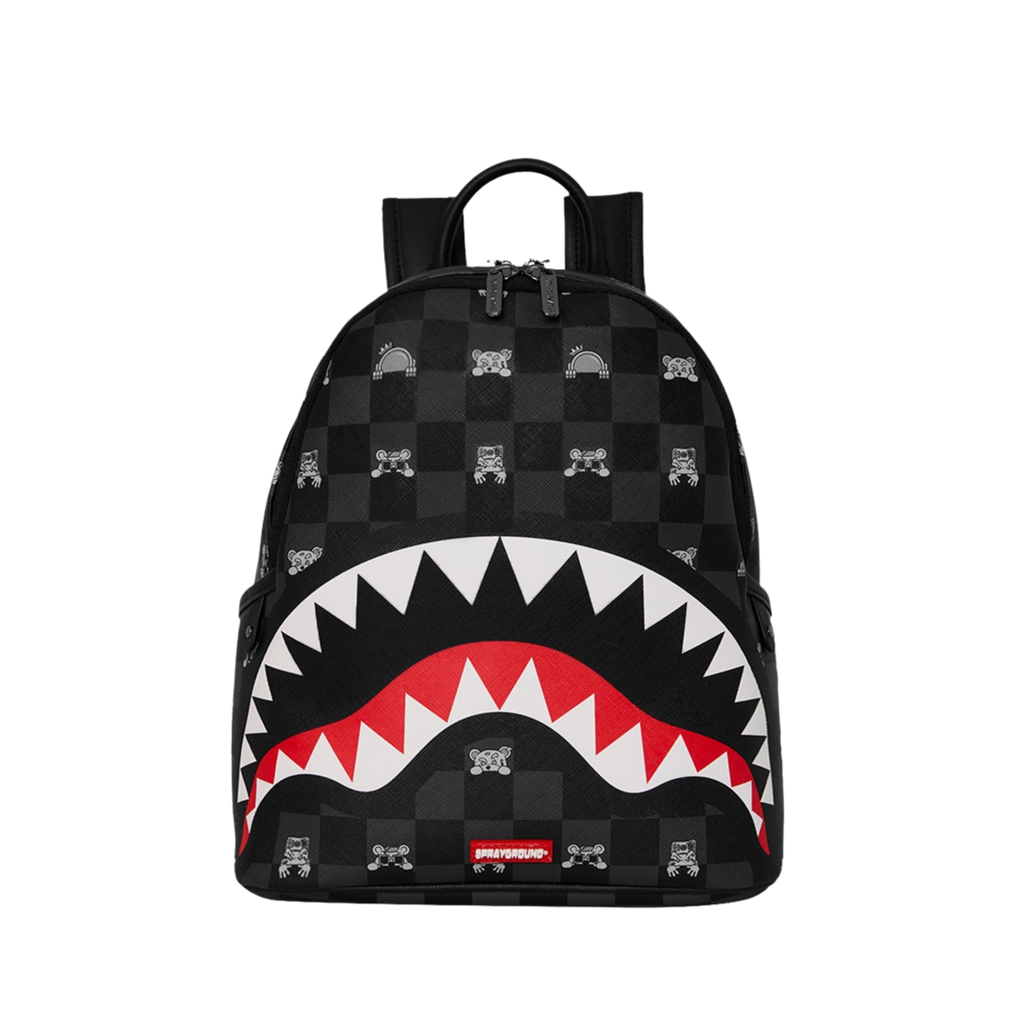 Sprayground Gray Peeking Character Check Savage Backpack - OnSize