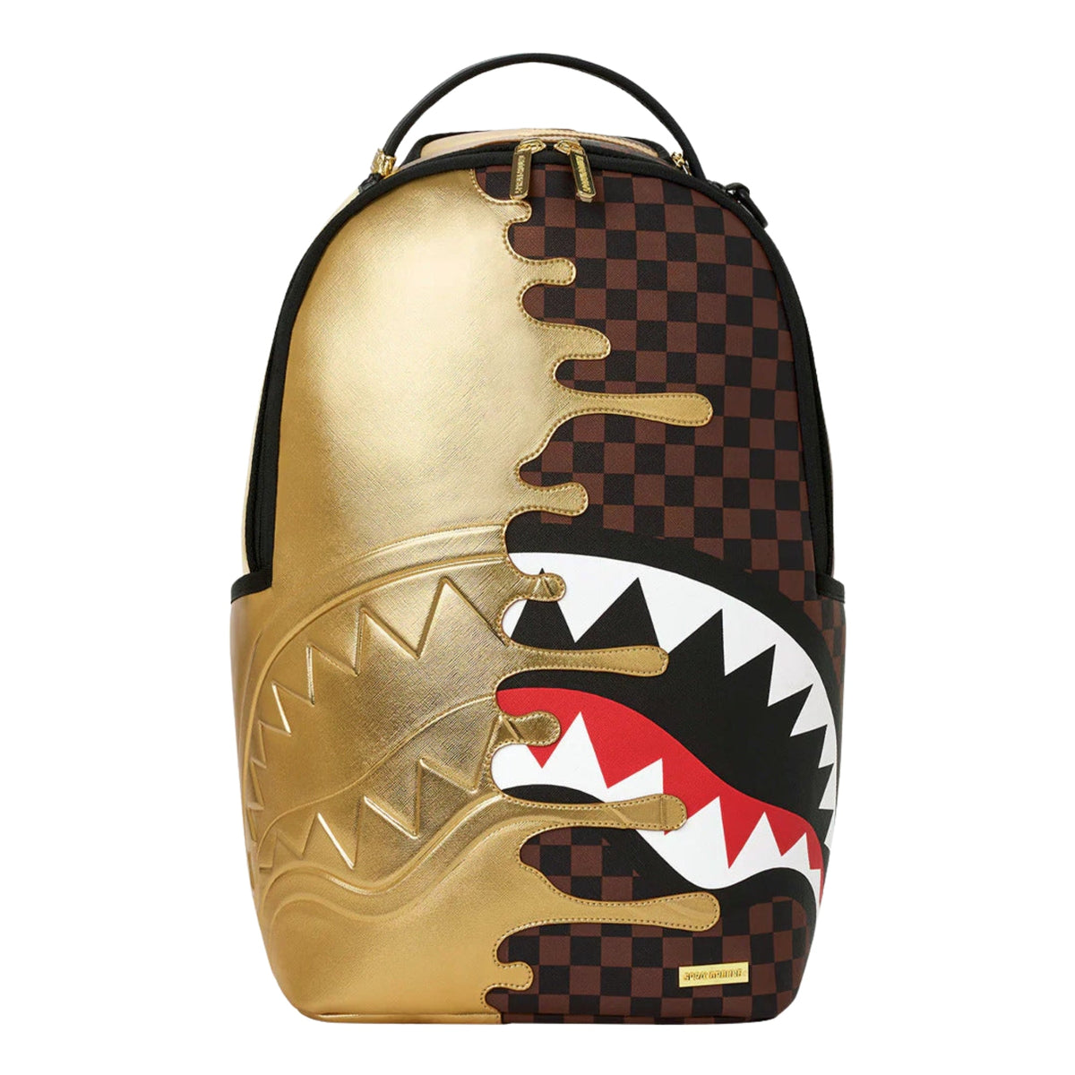 Sprayground Sharks In Paris Gold Drip Backpack - OnSize