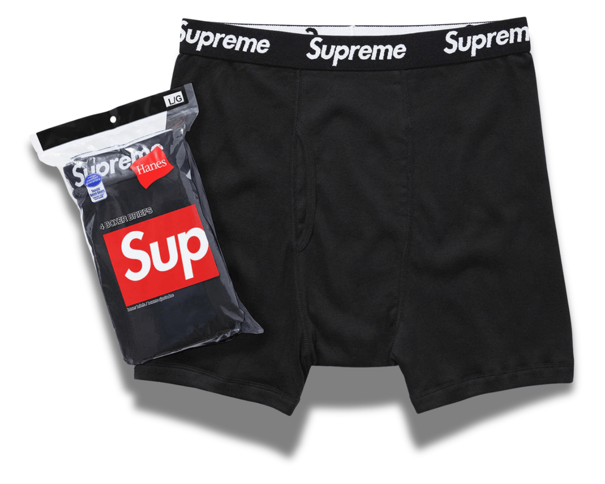 Supreme Hanes Boxer Briefs Black - OnSize