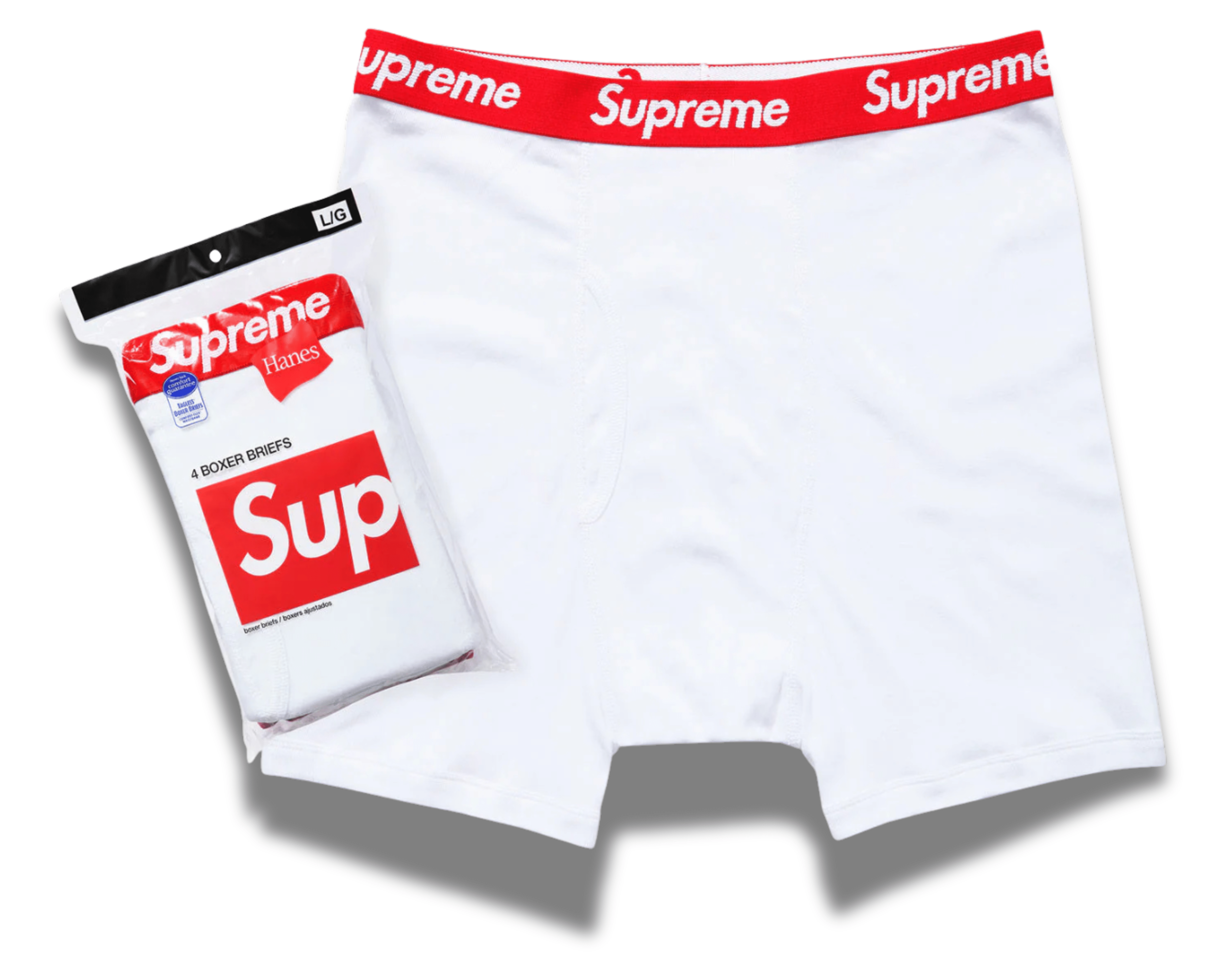 Supreme Hanes Boxer Briefs White - OnSize