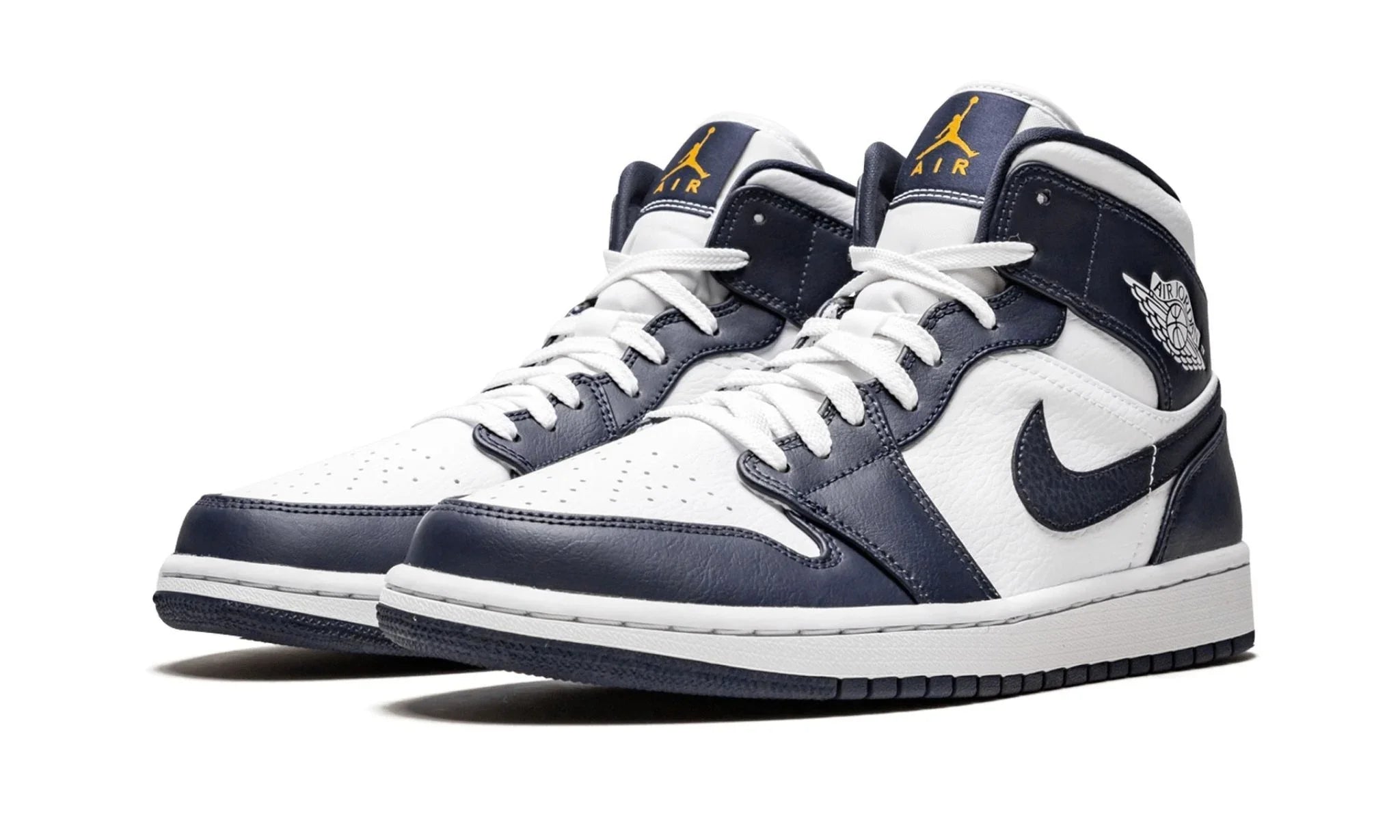Jordan 1 Mid White Metallic Gold Obsidian - OnSize