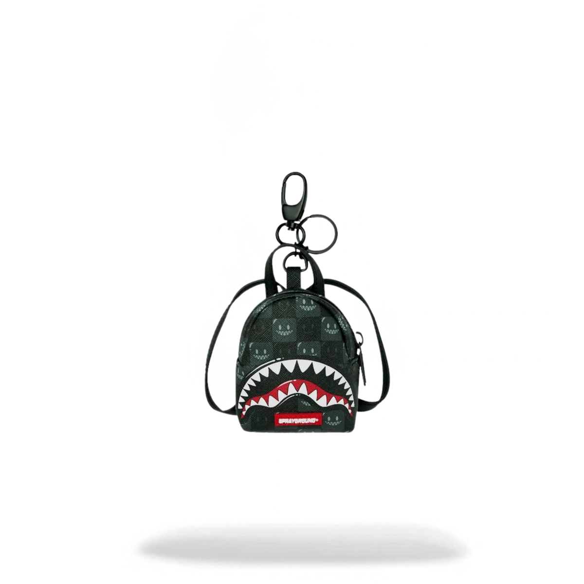 Sprayground Sharks In Paris WTF Bubbly Black Check Keychain