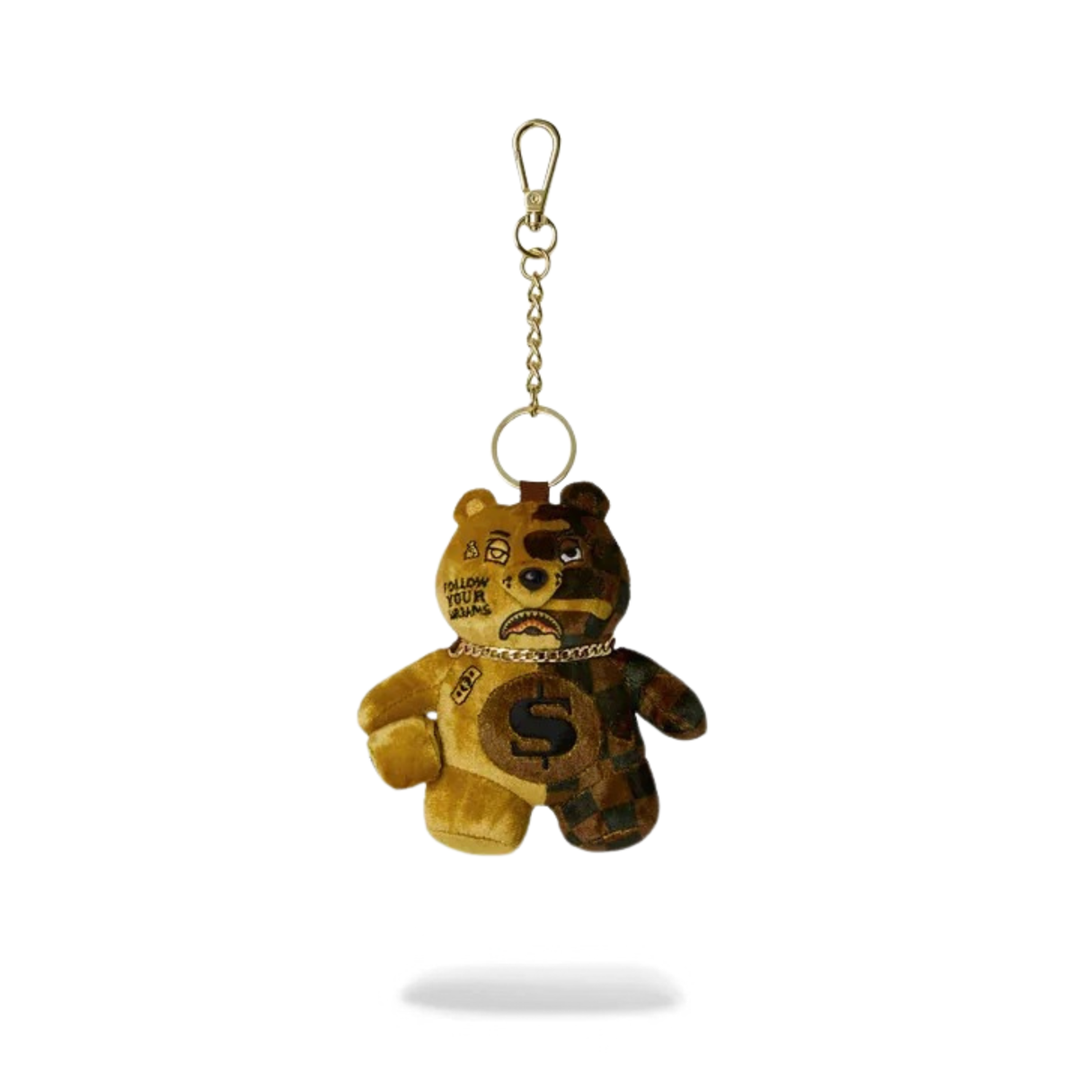 Sprayground SIP Gold Drip Bear Keychain Brown Gold - OnSize
