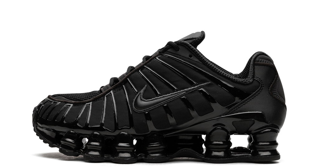 Nike Shox TL Black/Metallic Hematite – oldalnézet, fekete felsőrész és fémes ezüst részletek