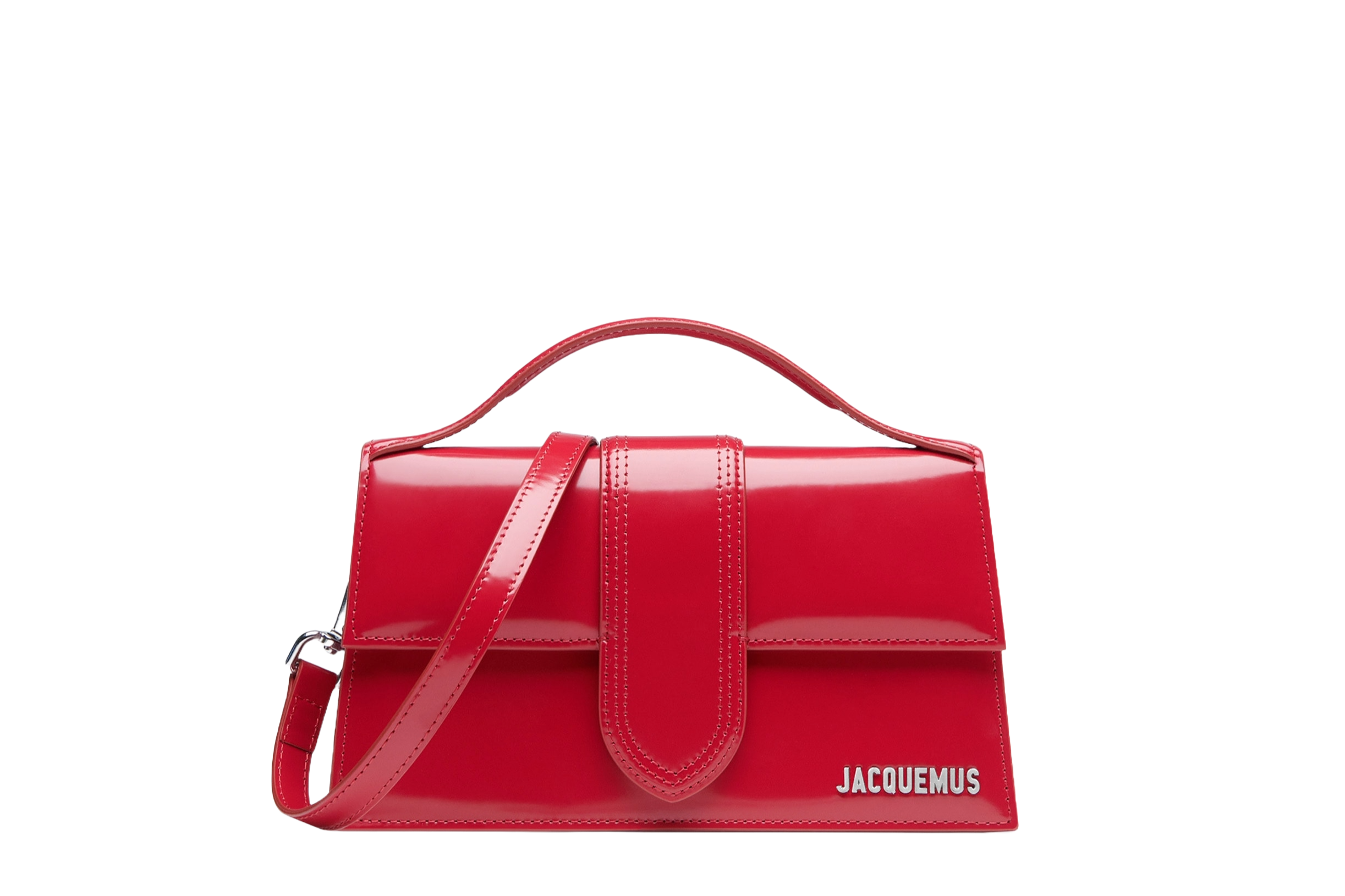 Jacquemus Le grand Bambino Crossbody Strap Handbag Red Silver